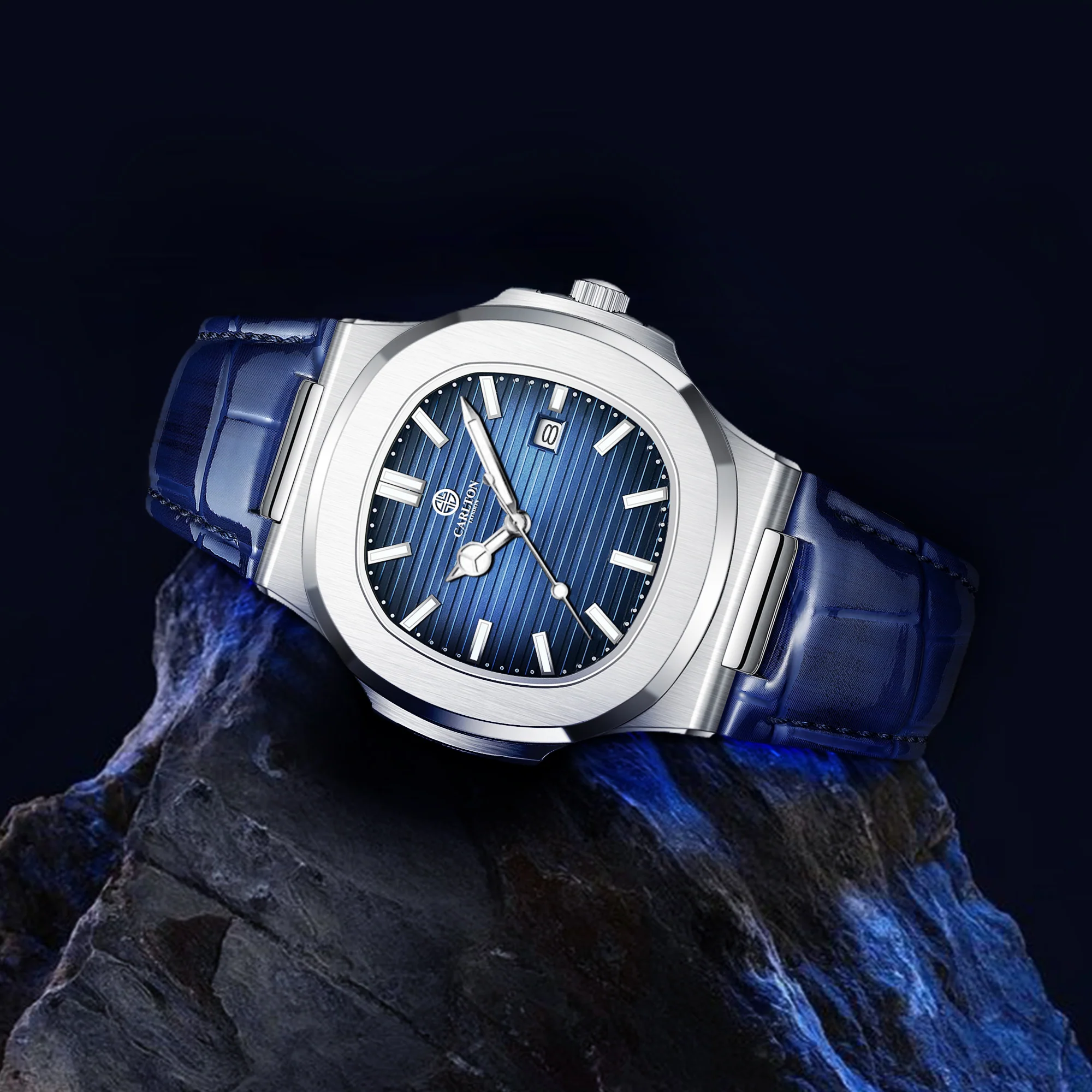 Jordan: Men Blue Leather Analog Watch - CLJOR-003 - Image 6