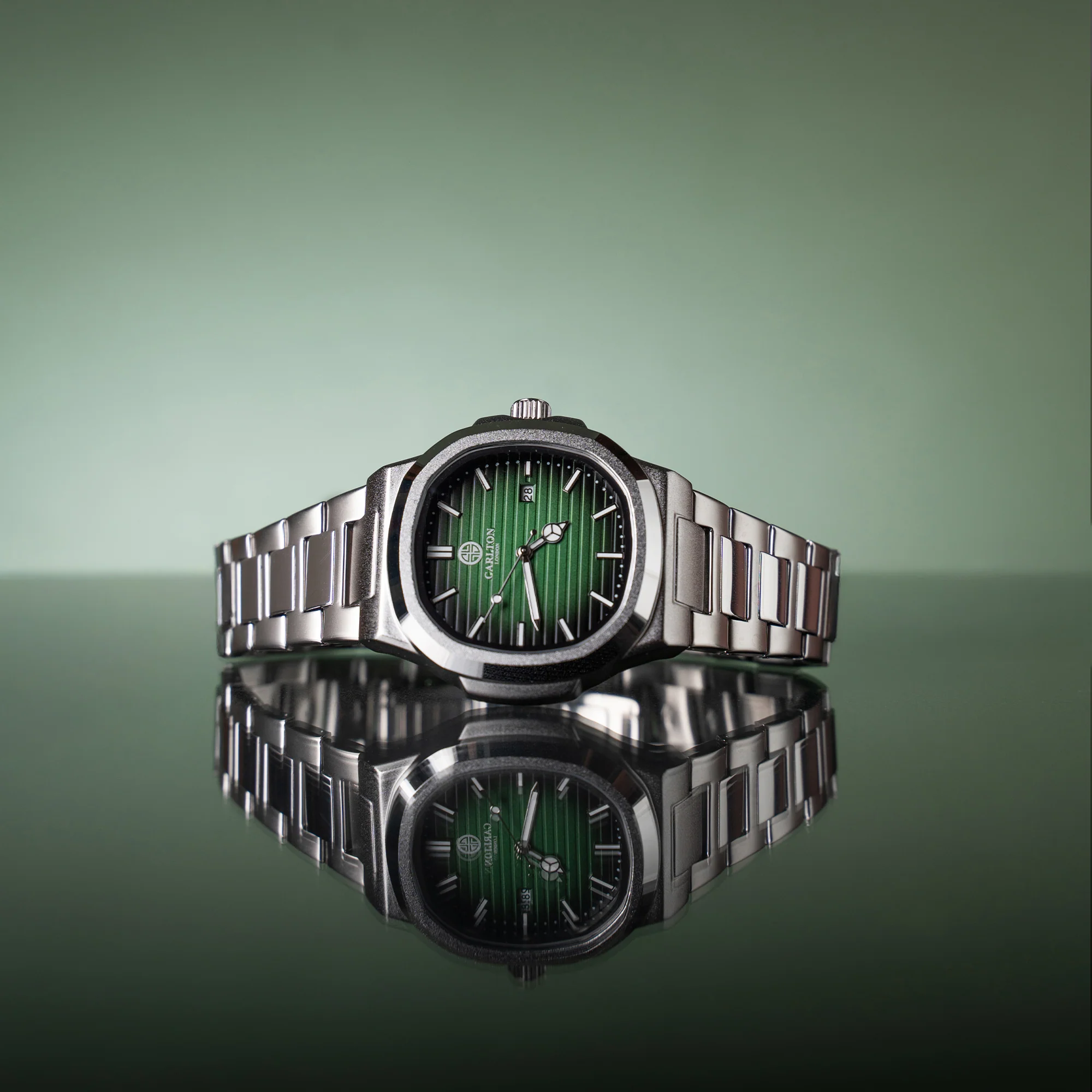 Arthur: Men's Green/Silver Stainless Steel Analog Watch - CLSGRNNM - Image 4
