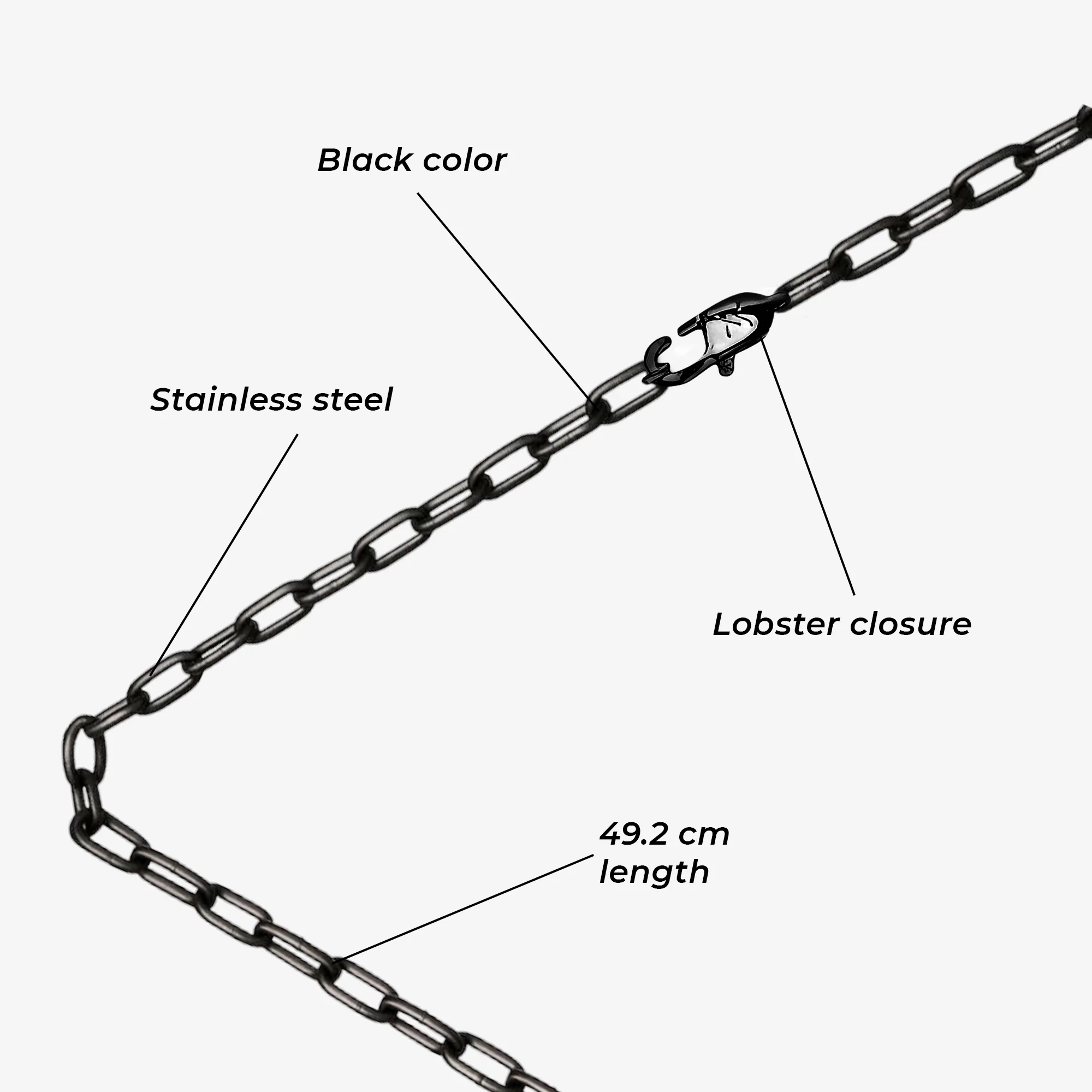 Carlton London Anchor Black Men's Necklace - CLJW-10 - Image 3