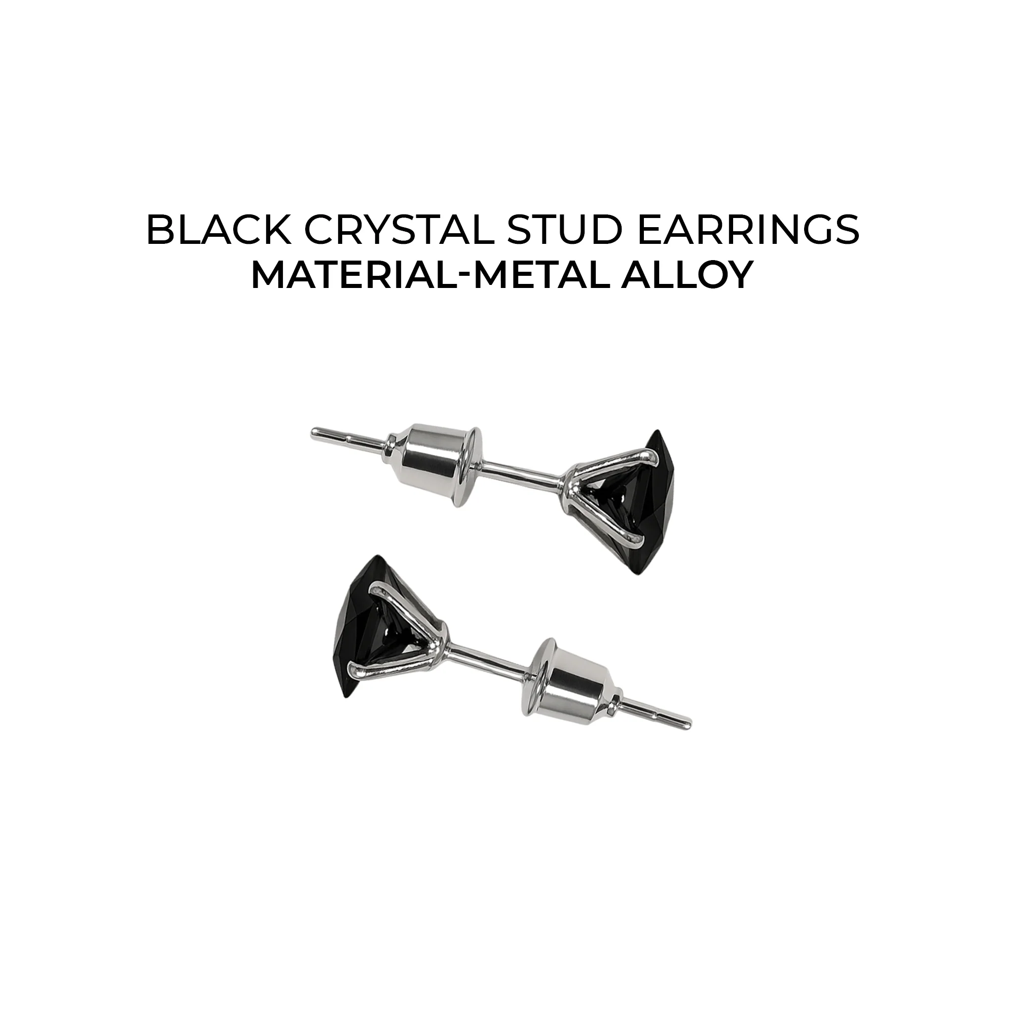 Carlton London Black Crystal Men's Studs - CLJW-26 - Image 3