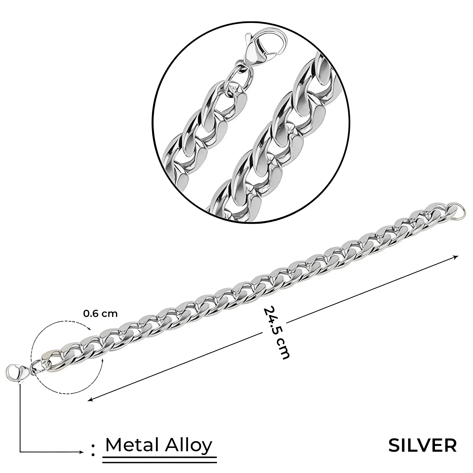 Carlton London Braided Silver Men's Chain Bracelet - CLJW-24 - Image 4