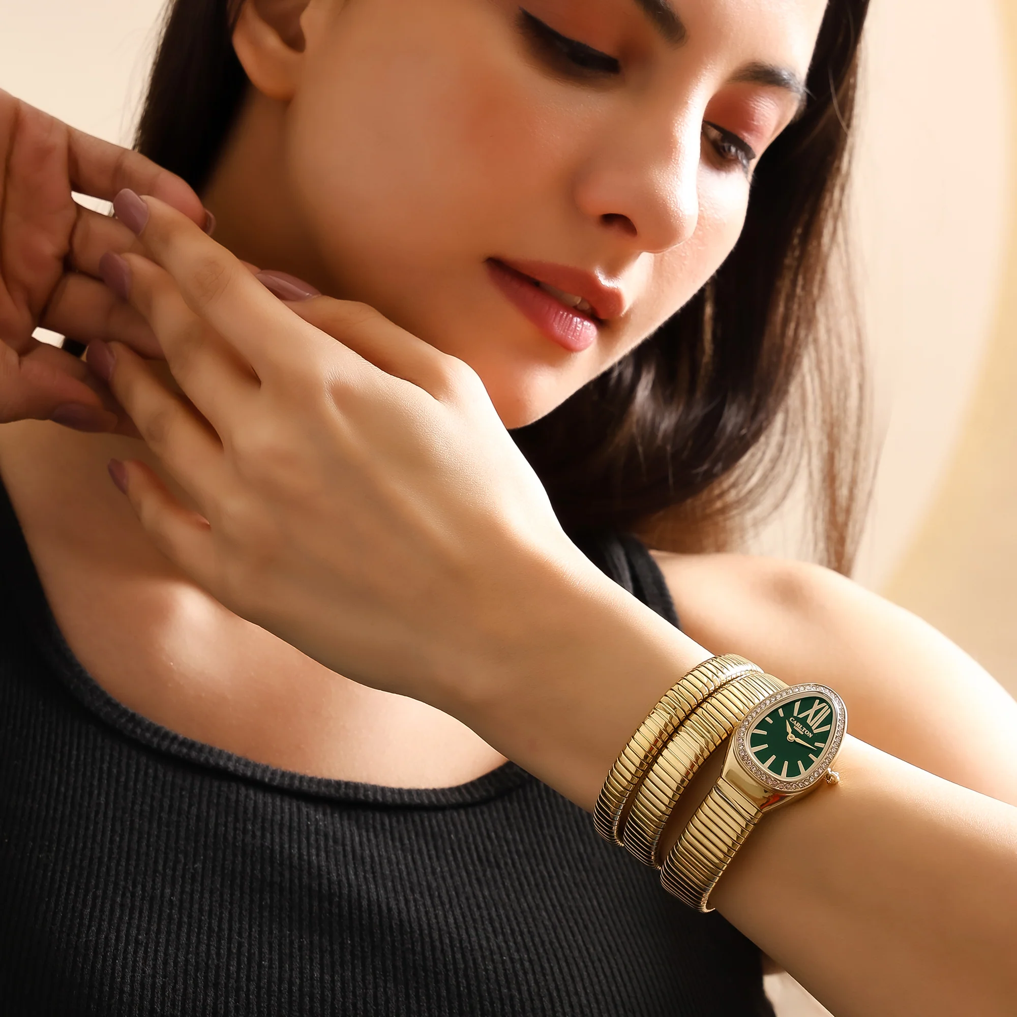 Charmer Women Green/Gold Dial Watch - CLW-SNK-A3GN - Image 4