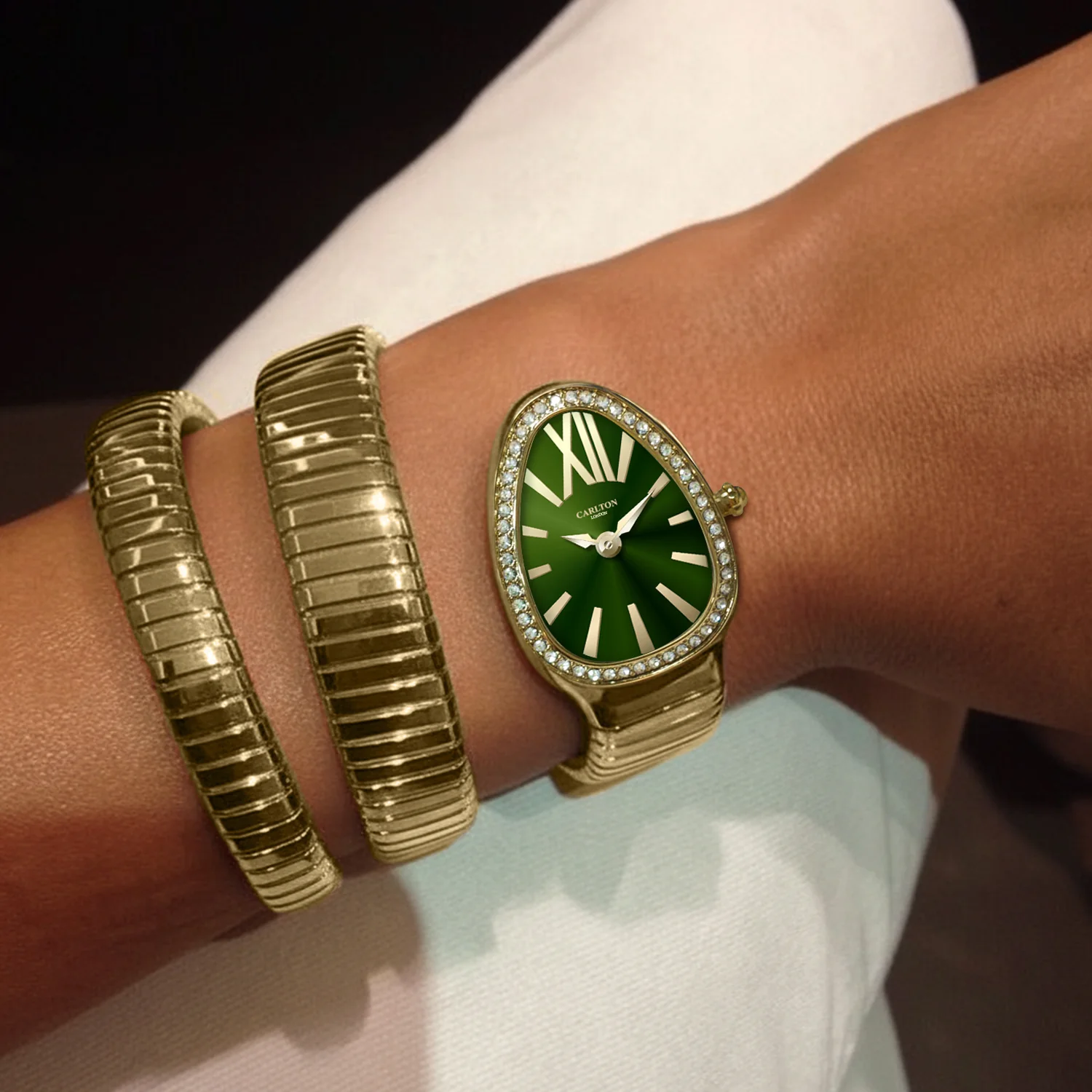 Charmer Women Green/Gold Dial Watch - CLW-SNK-A3GN - Image 5