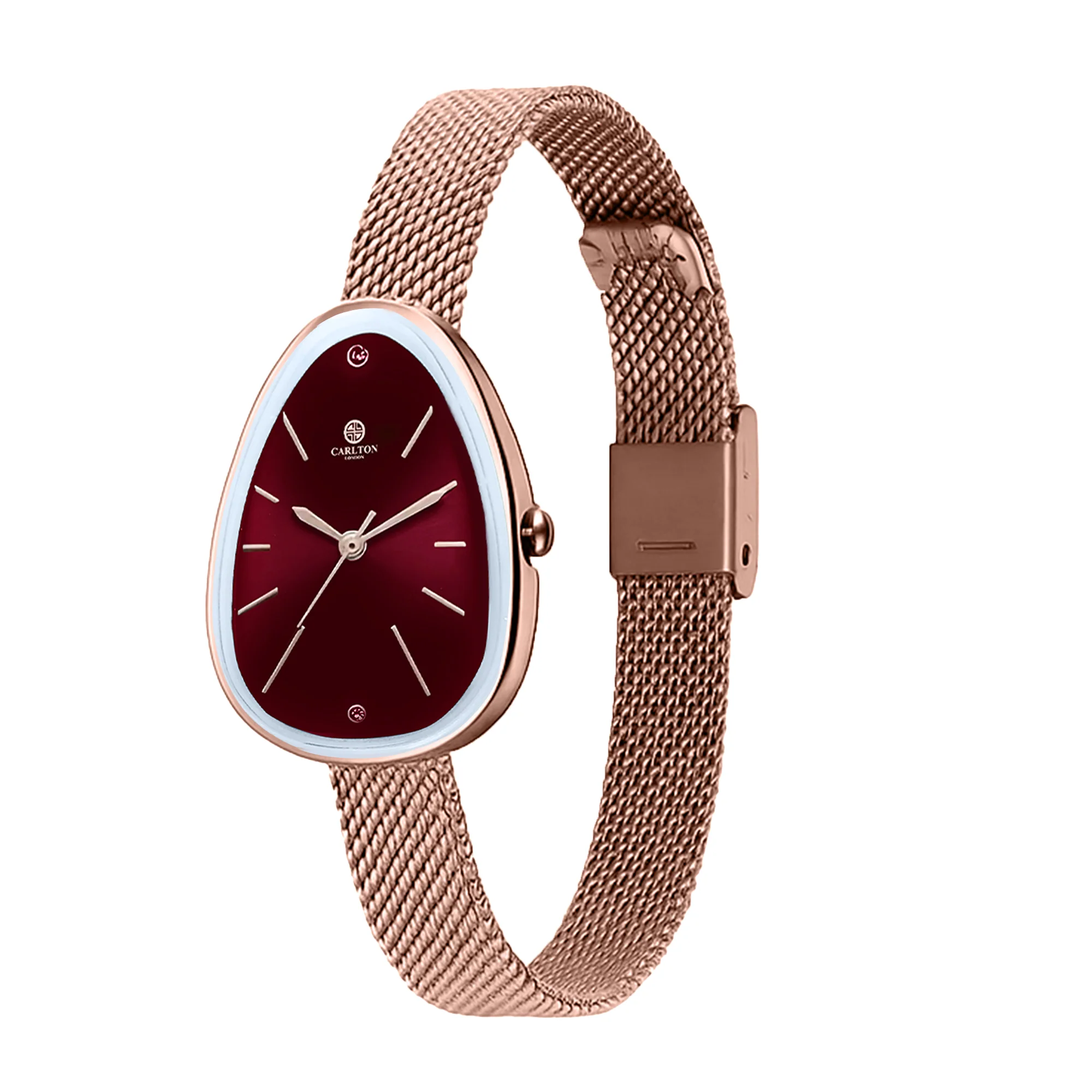 Carlton London Eleanor Women Burgundy Stainless Steel Watch - CLWEL-BRY