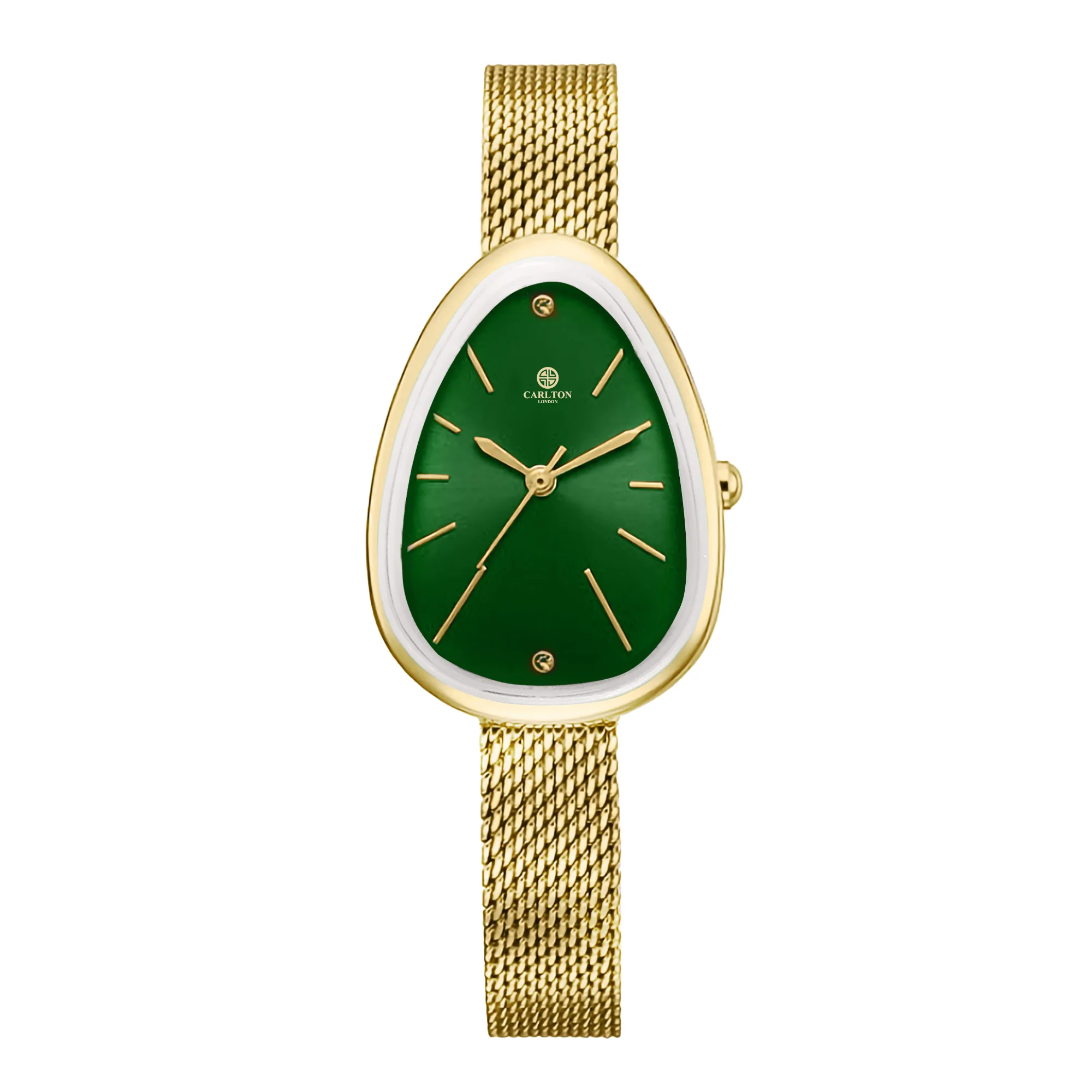 Carlton London Eleanor Women Golden Green Stainless Steel Watch - CLWEL-GG - Image 2