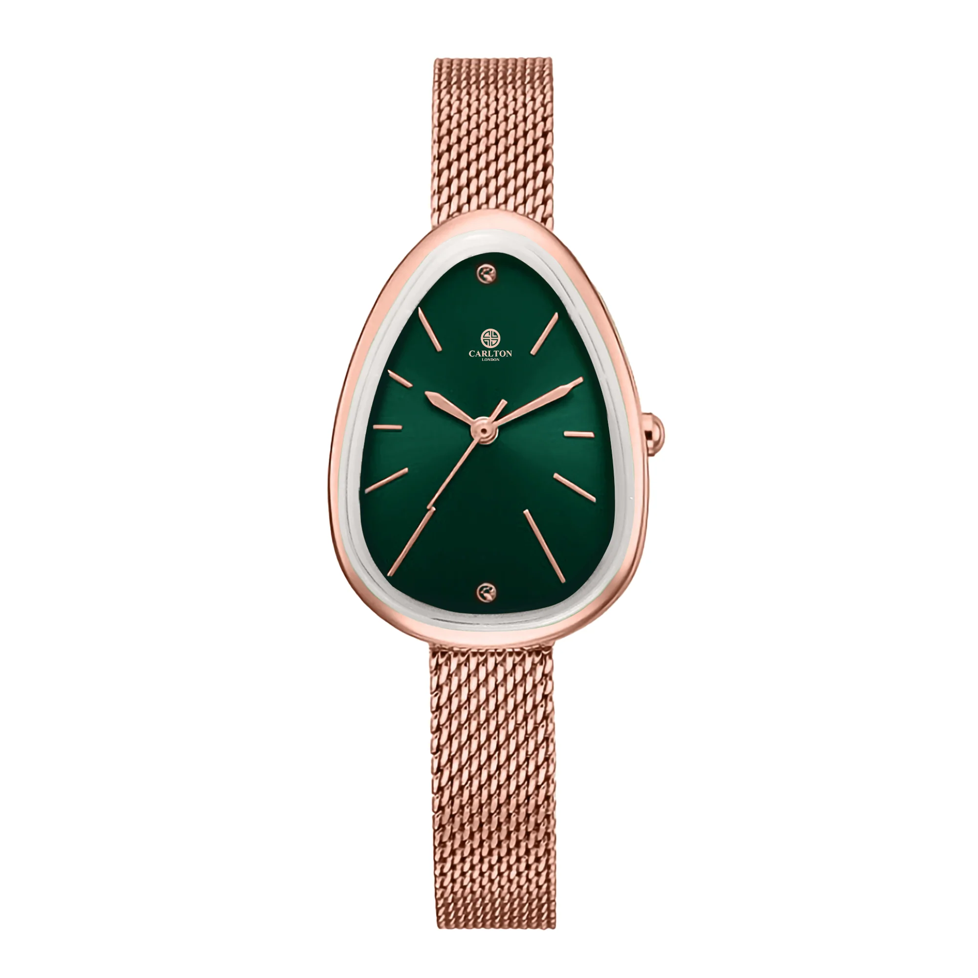 Carlton London Eleanor Women Rose Gold Green Stainless Steel Watch - CLWEL-GR - Image 2