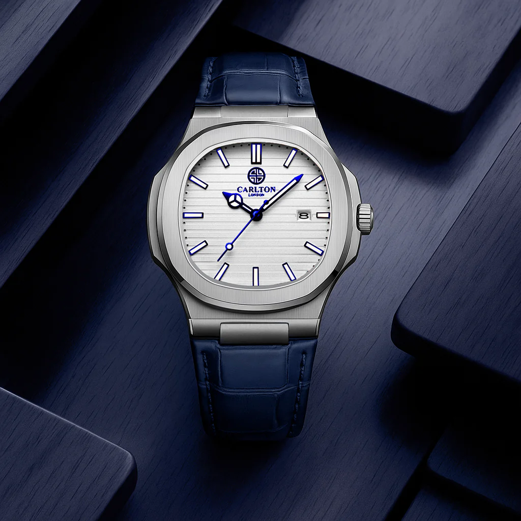 Carlton London Men Jordan White/Blue Analog Watch - CLJOR-005 - Image 3