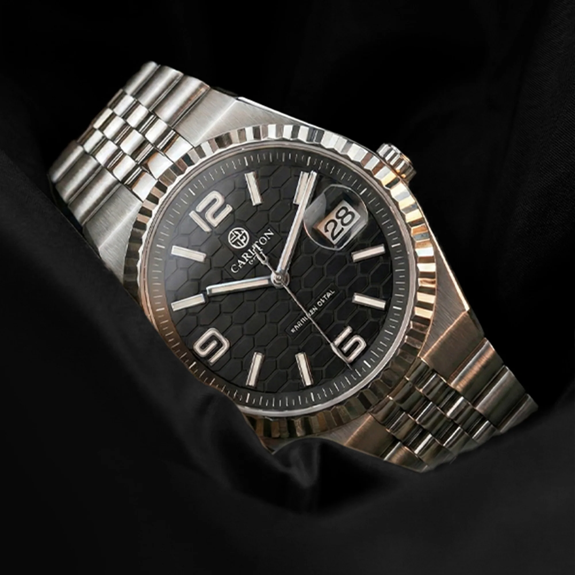 Carlton London Men Rover Black/Silver Analog Watch CL-ROVER-BLK - Image 2