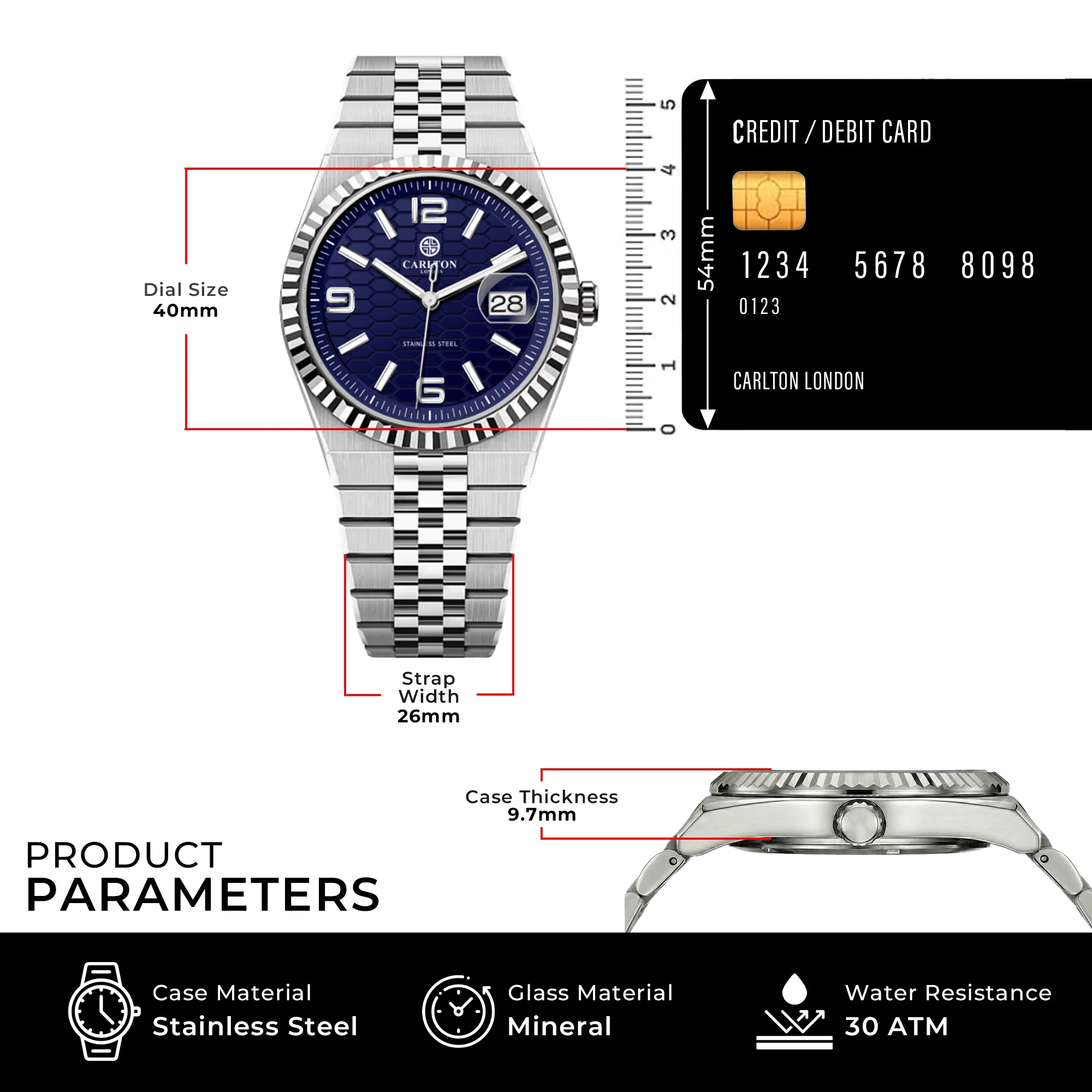 Carlton London Men Rover Blue/ Silver Analog Watch CL-ROVER-BLU - Image 5