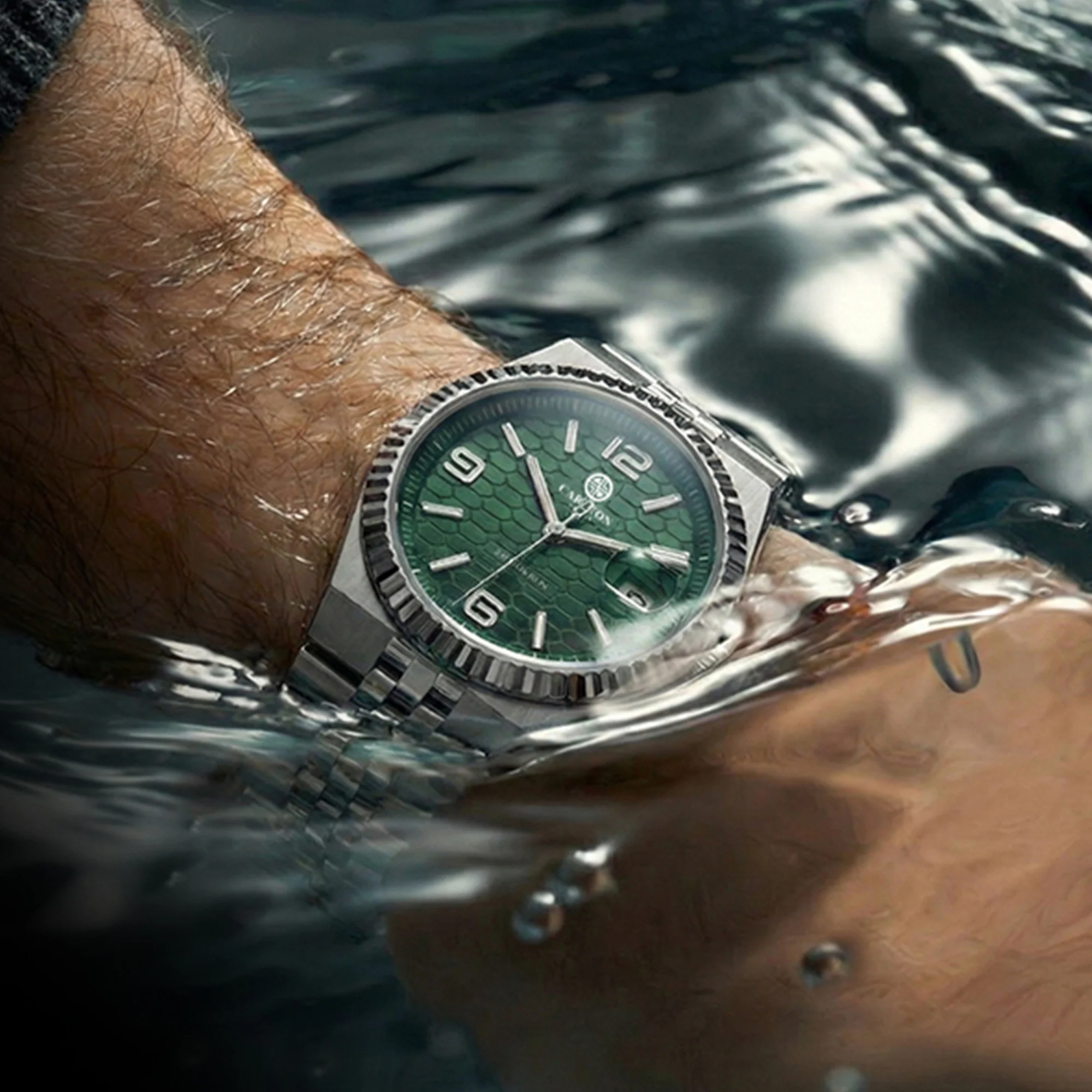 Carlton London Men Rover Green/Silver Analog Watch CL-ROVER-GRN - Image 2