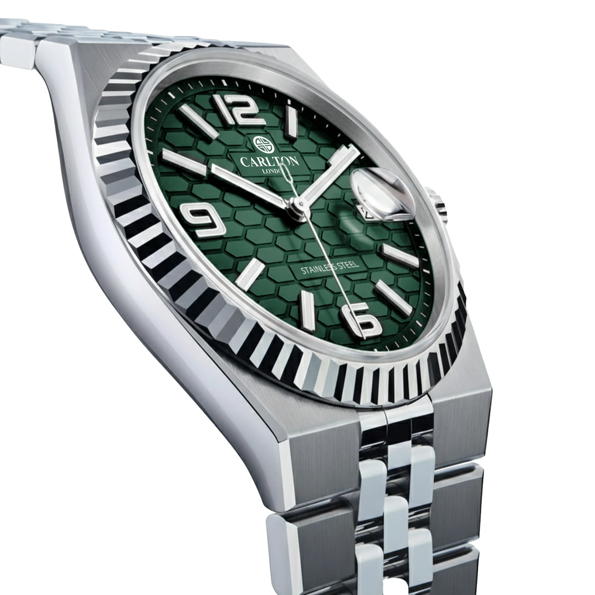 Carlton London Men Rover Green/Silver Analog Watch CL-ROVER-GRN - Image 4
