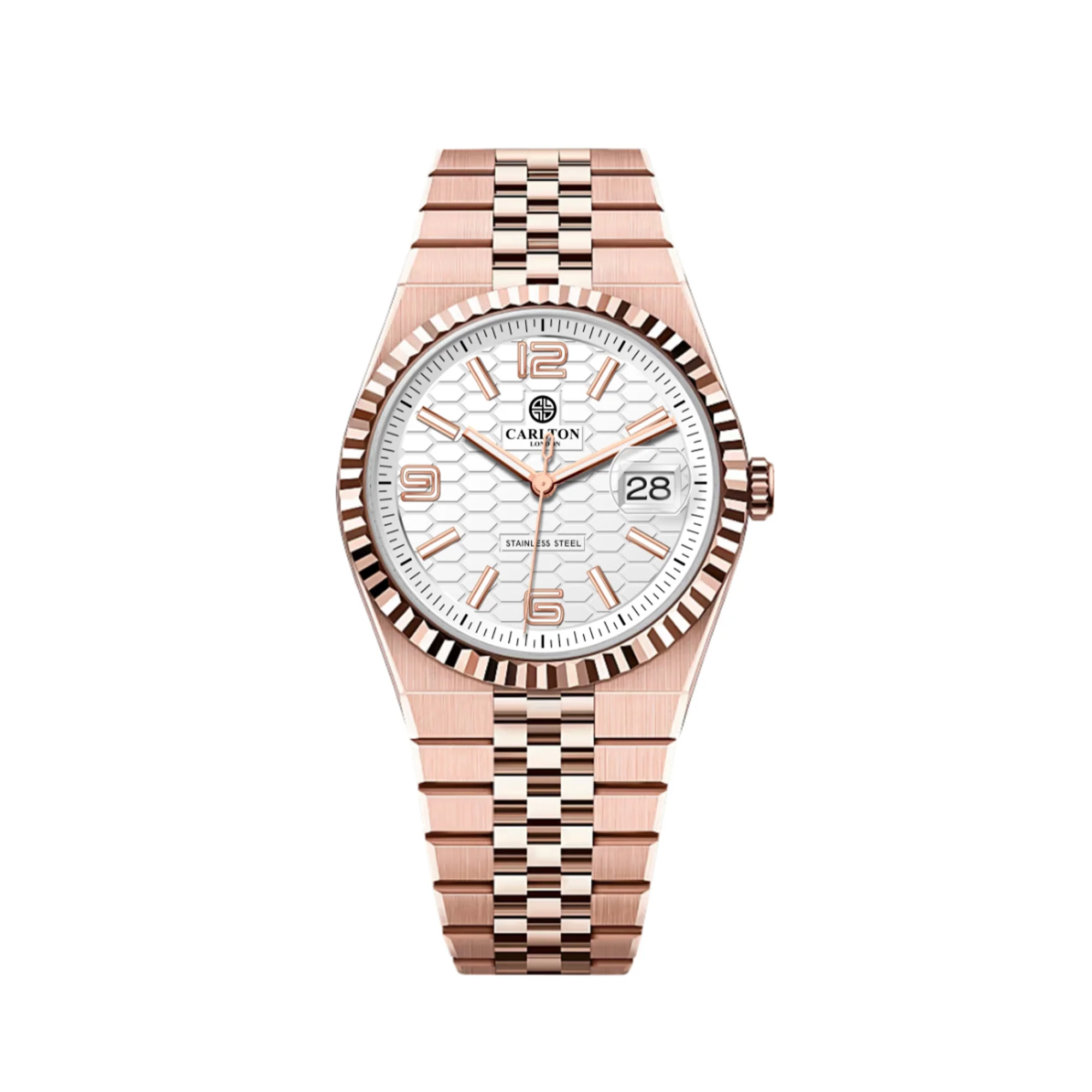 Carlton London Men Rover White/Rose Gold Analog Watch CL-ROVER-RGWHT - Image 3