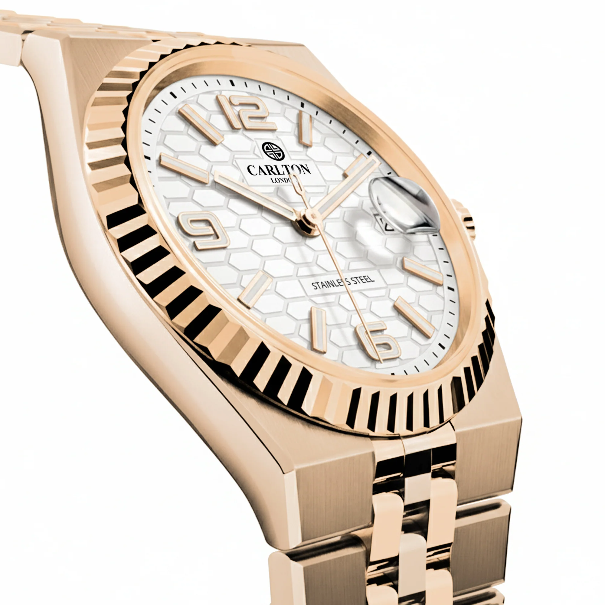 Carlton London Men Rover White/Rose Gold Analog Watch CL-ROVER-RGWHT - Image 4