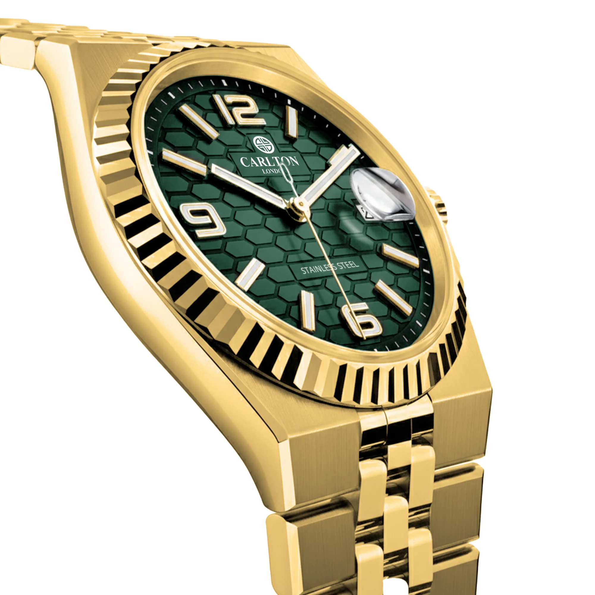 Carlton London Men Rover Green/Gold Analog Watch CL-ROVER-GOLD - Image 3