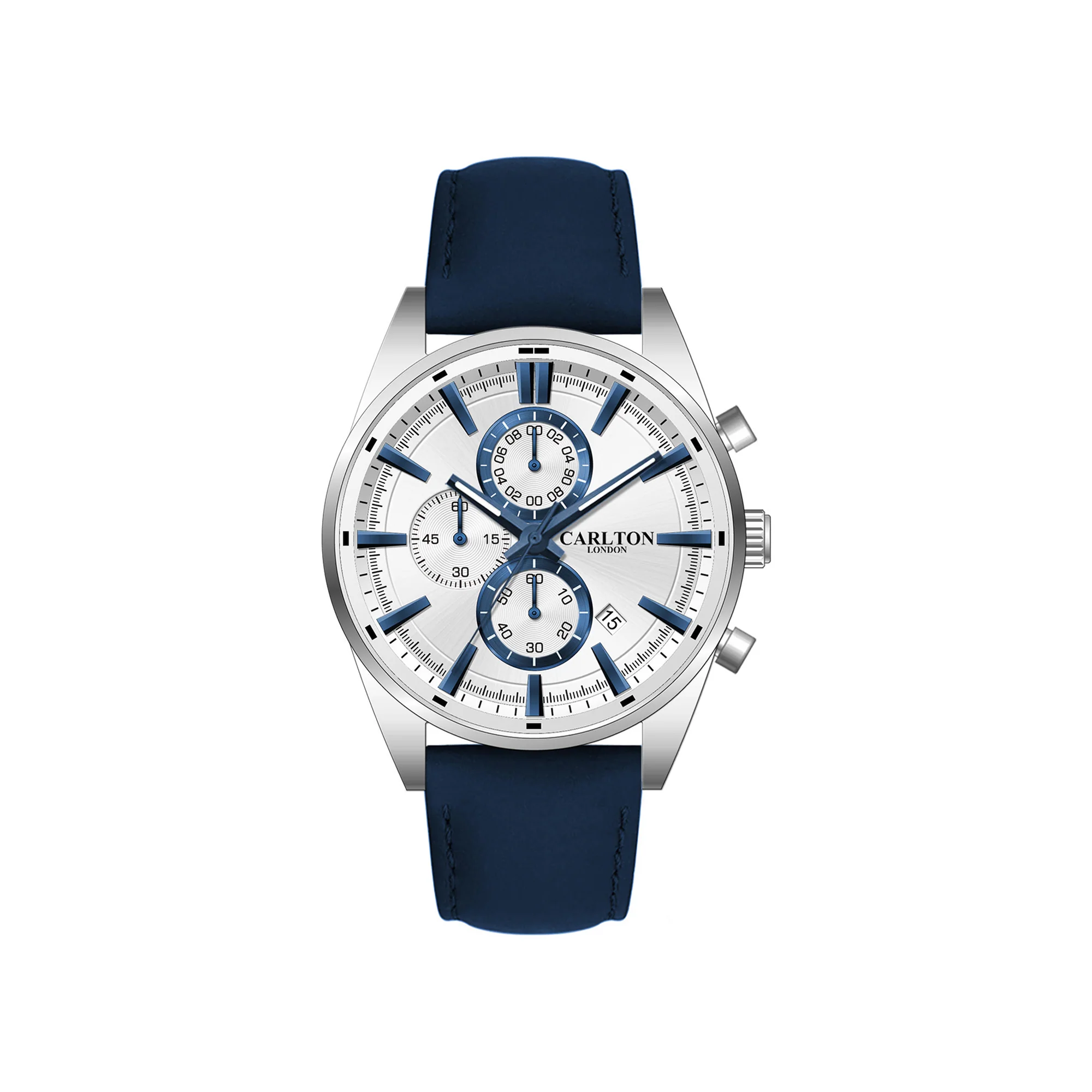 Carlton London Men Windsor Silver Analog Watch CL-WD-BLU - Image 3