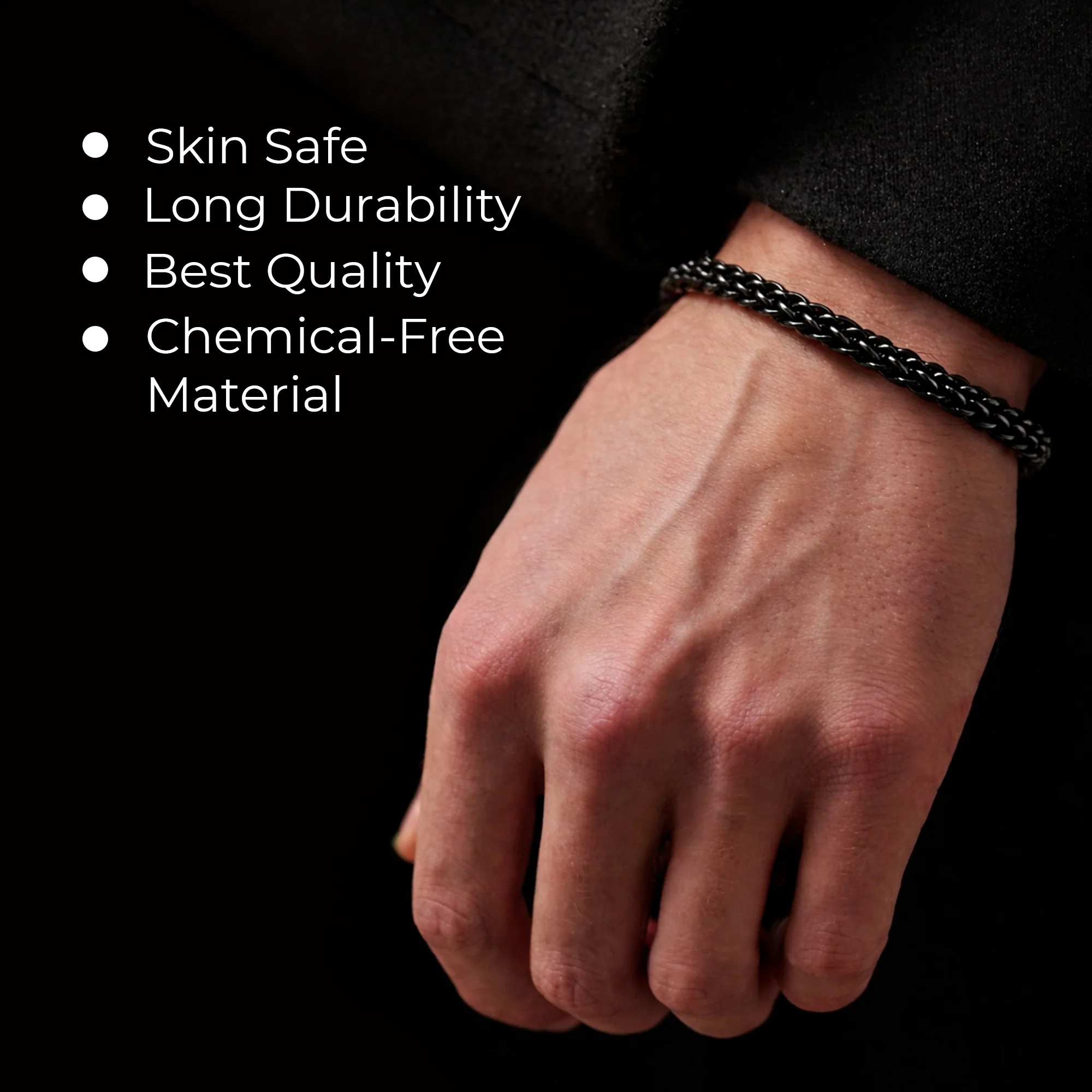 Carlton London Men's Rhodium-Plated Silver-Toned Stainless Steel Bracelet CLJW-42 - Image 3