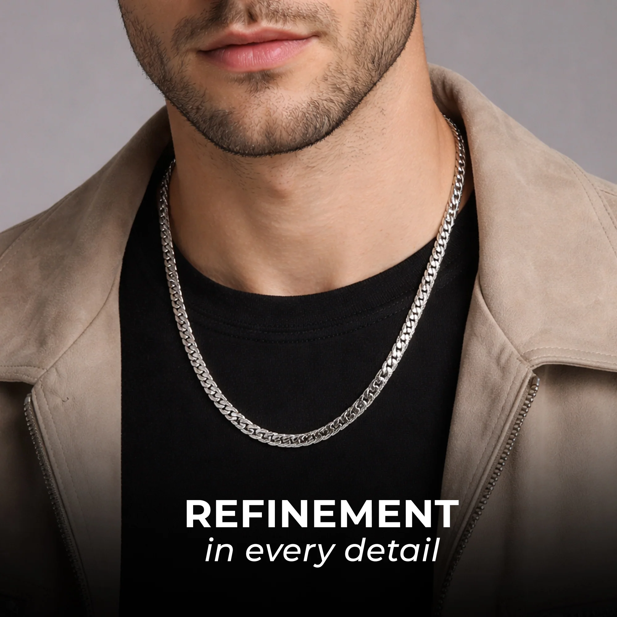 Carlton London Men's Silver-Plated Stainless Steel Chain CLJW-46 - Image 2