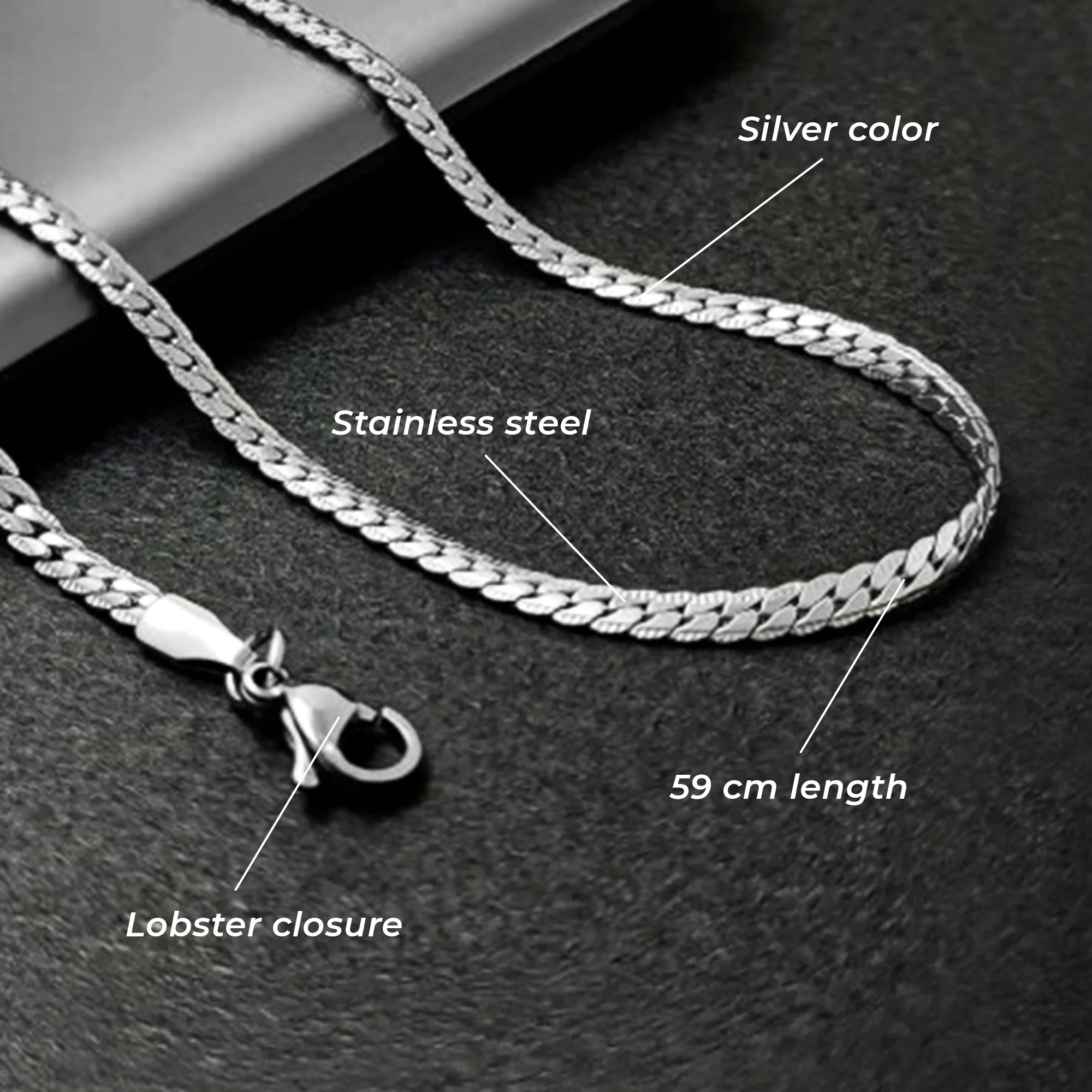 Carlton London Men's Silver-Plated Stainless Steel Chain CLJW-46 - Image 3