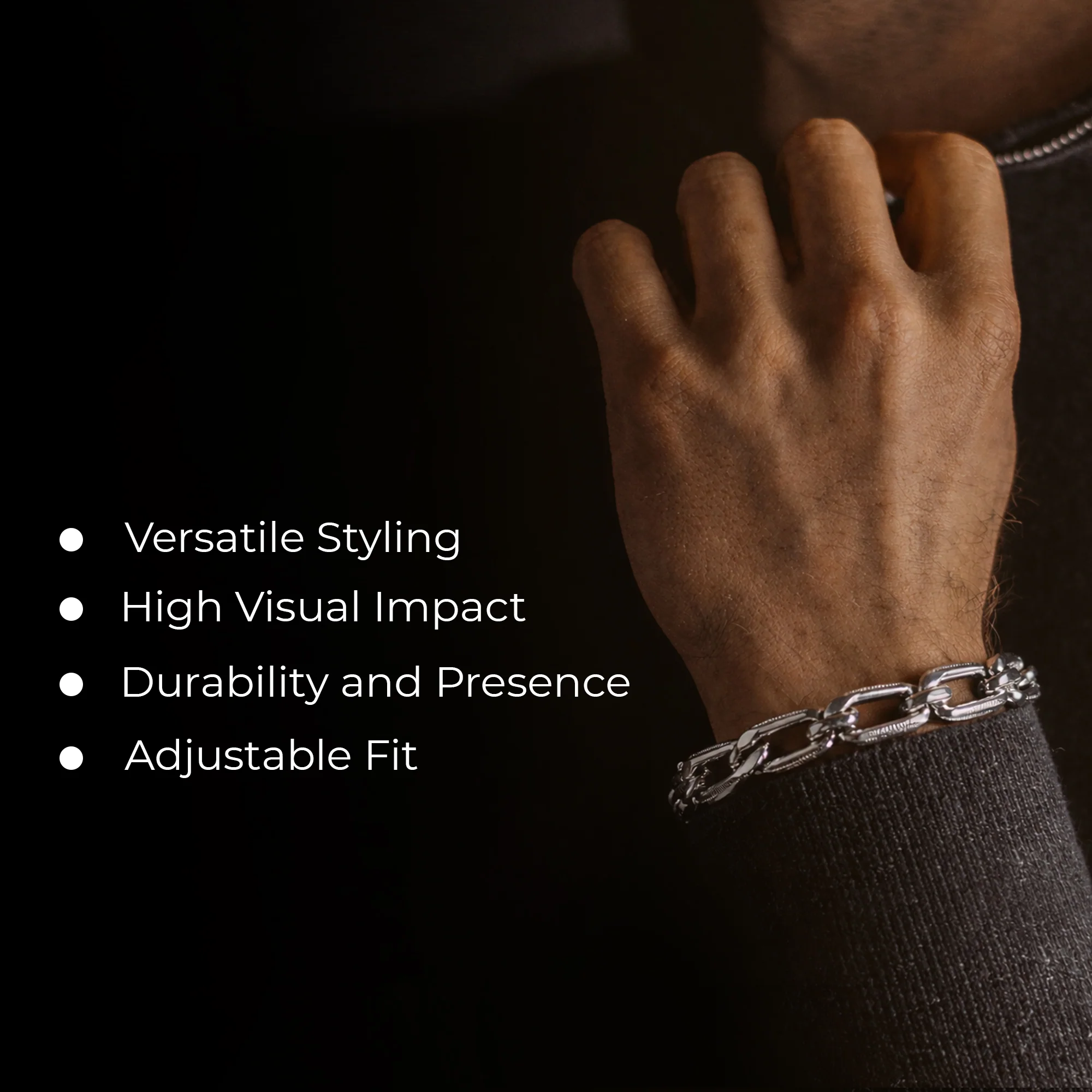 Carlton London Men's Silver Wraparound Bracelet CLJW-41 - Image 3