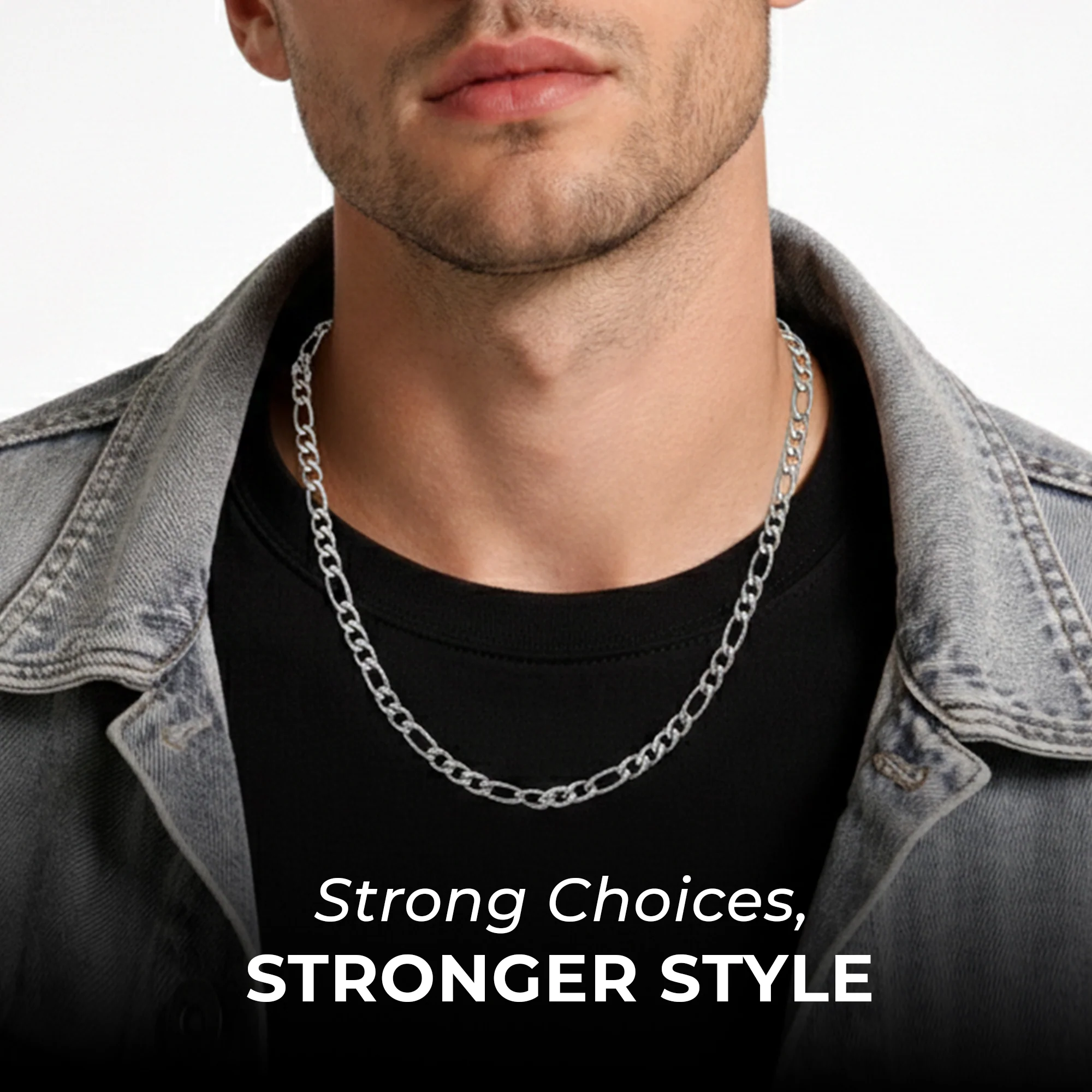 Carlton London Men's Stainless Steel Glamour Link Chain CLJW-44 - Image 2