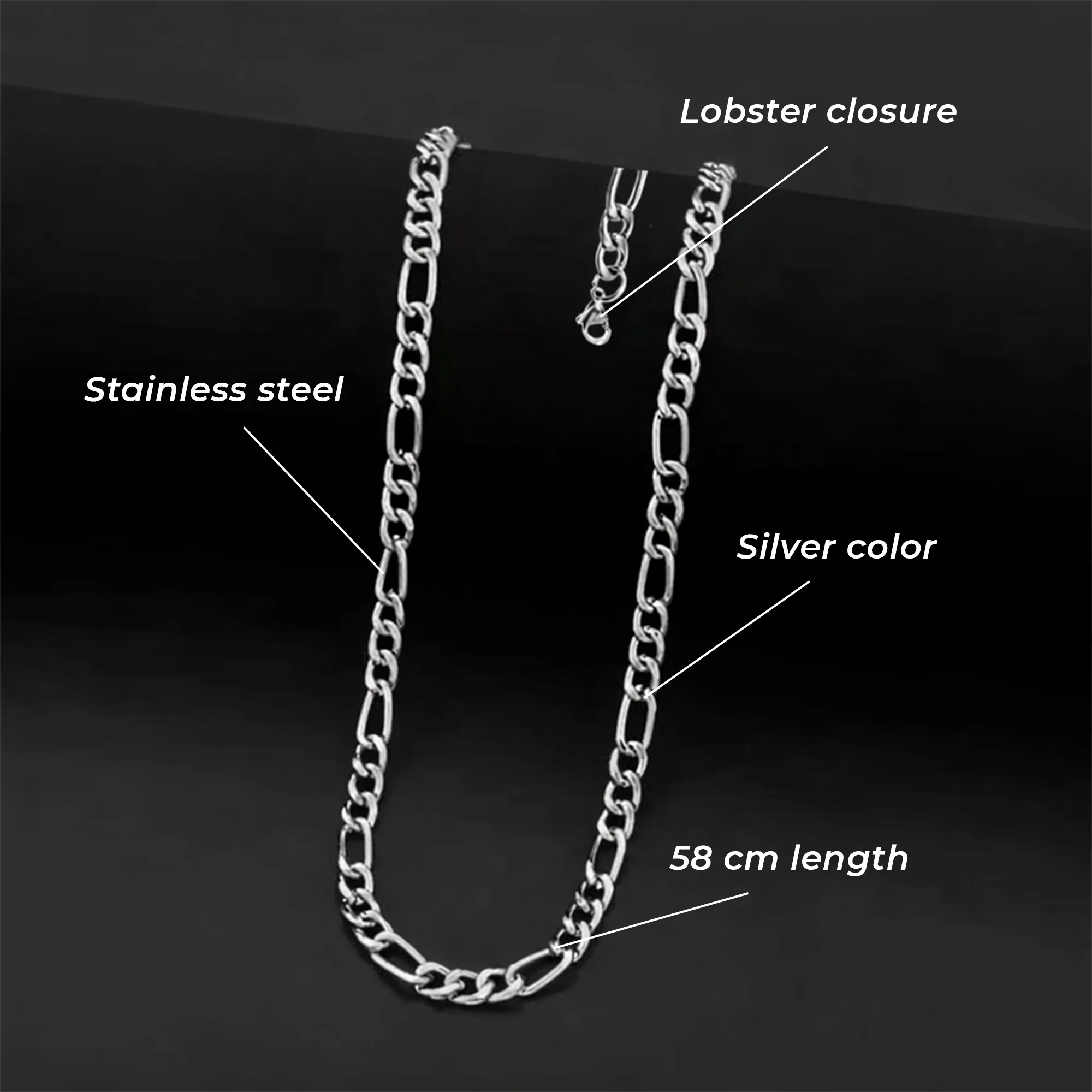 Carlton London Men's Stainless Steel Glamour Link Chain CLJW-44 - Image 3