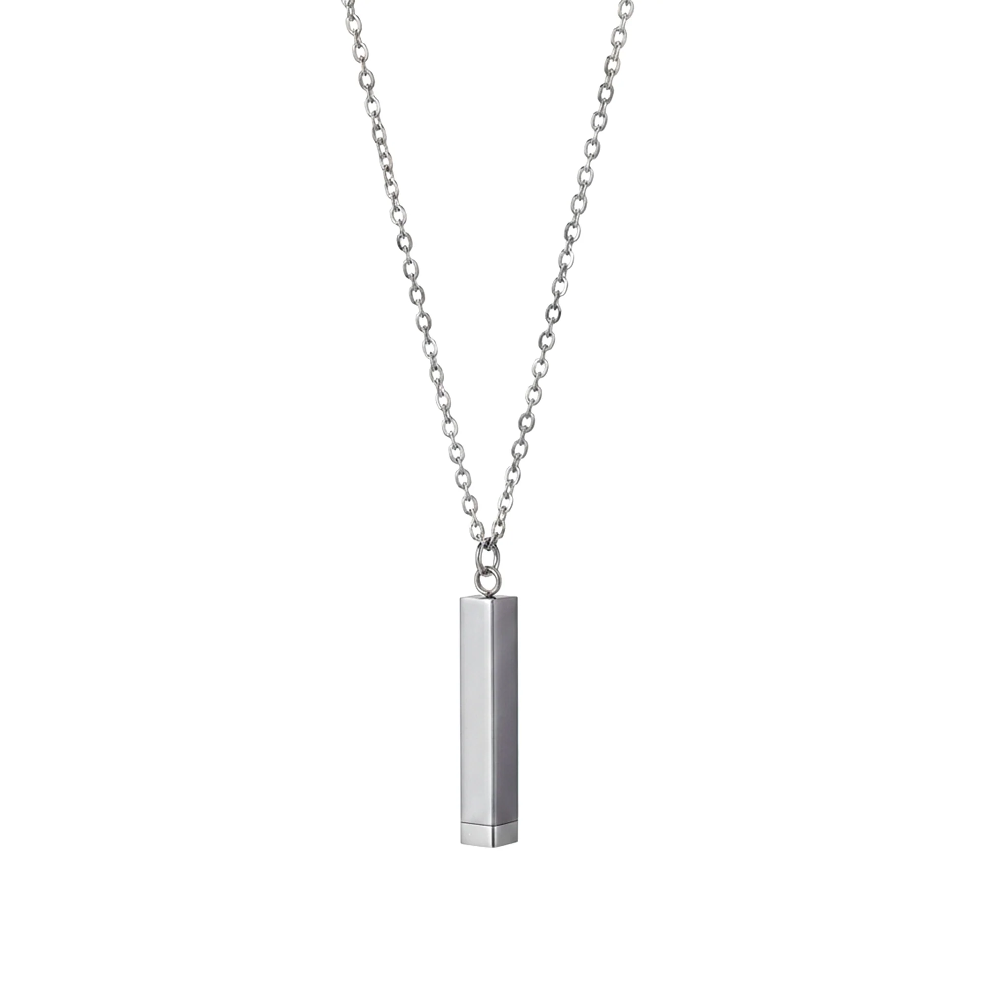 Carlton London Men's Stainless Steel Silver-Plated Rectangular Shaped Pendent With Chain CLJW-47 - Image 5