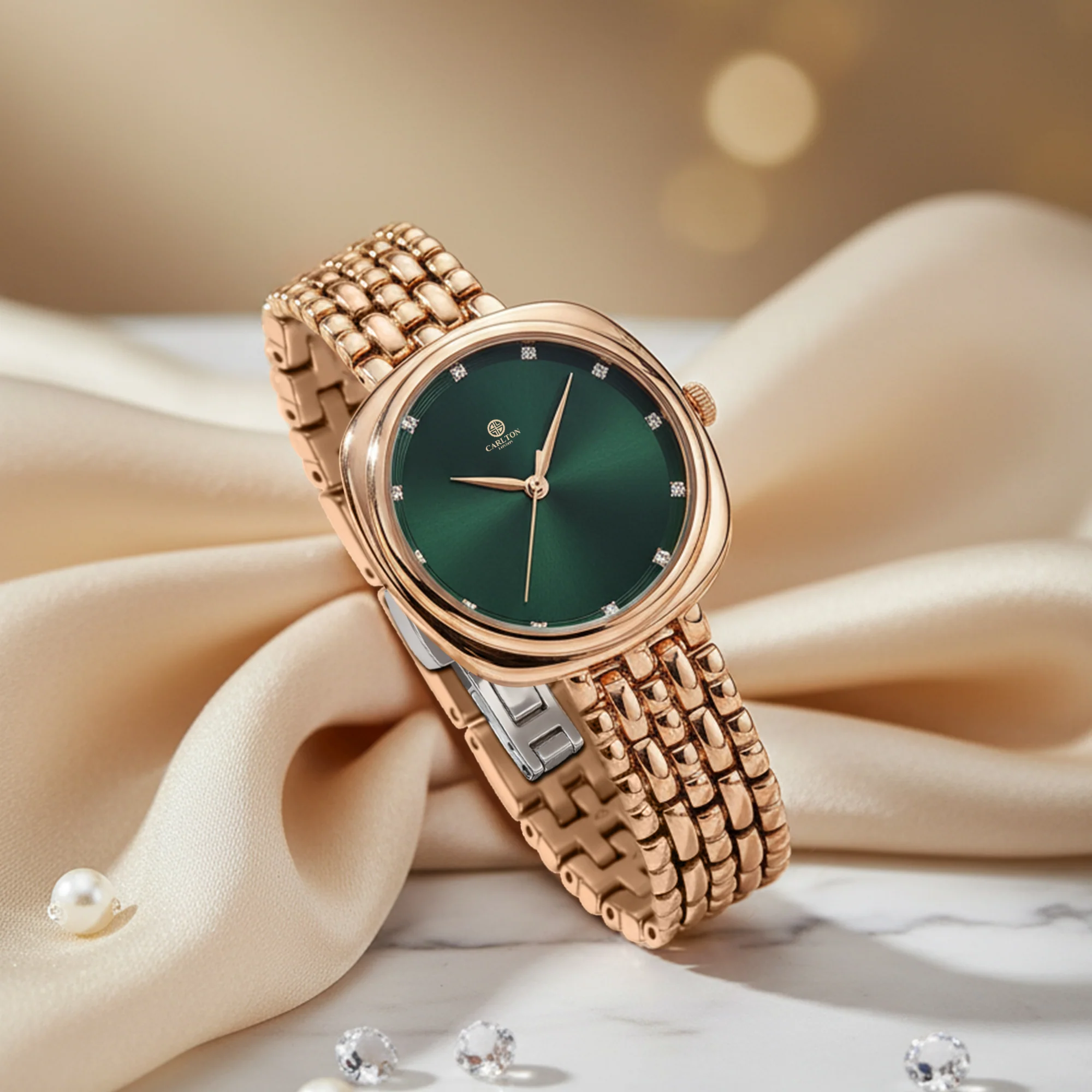 Carlton London Women Celeste Dark Green Analog Watch - CLW-CT-44 - Image 3