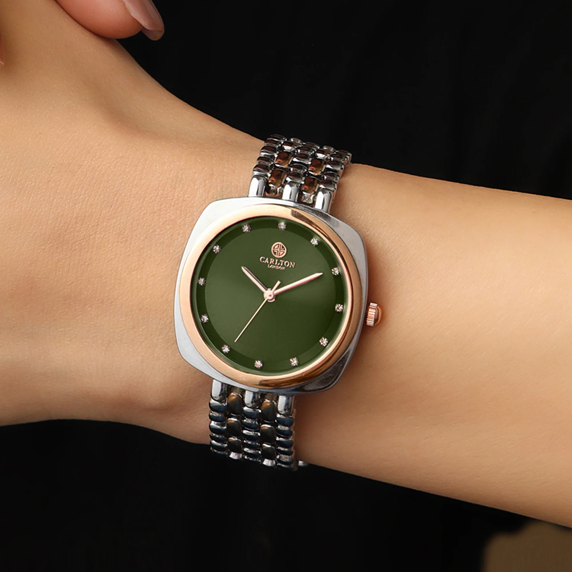 Carlton London Women Celeste Olive Green Analog Watch - CLW-CT-11 - Image 2