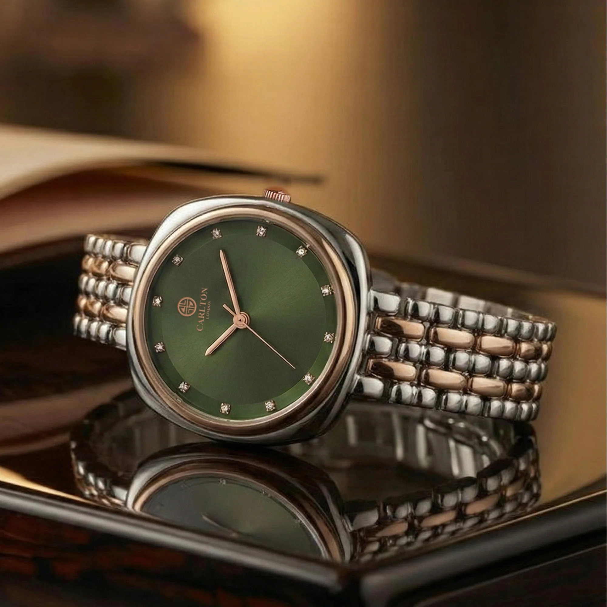 Carlton London Women Celeste Olive Green Analog Watch - CLW-CT-11 - Image 3