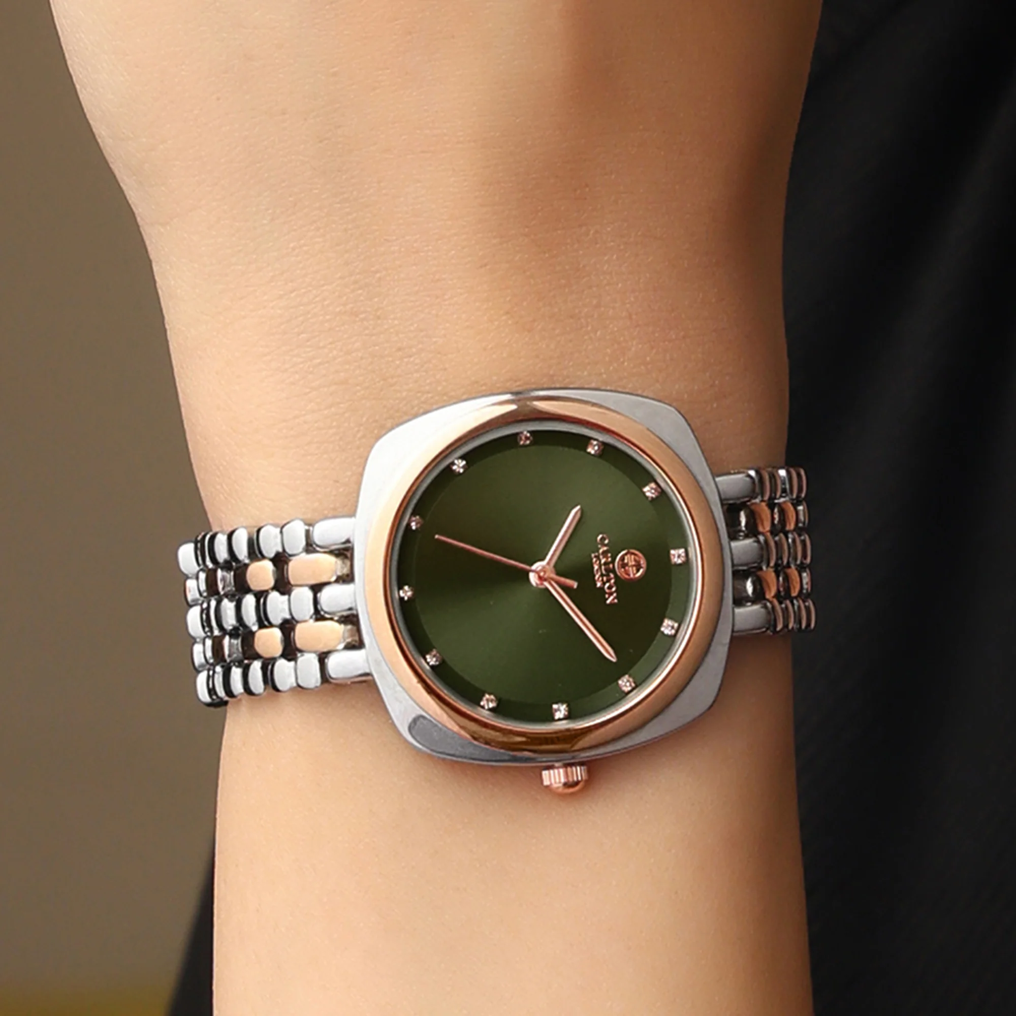 Carlton London Women Celeste Olive Green Analog Watch - CLW-CT-11 - Image 4