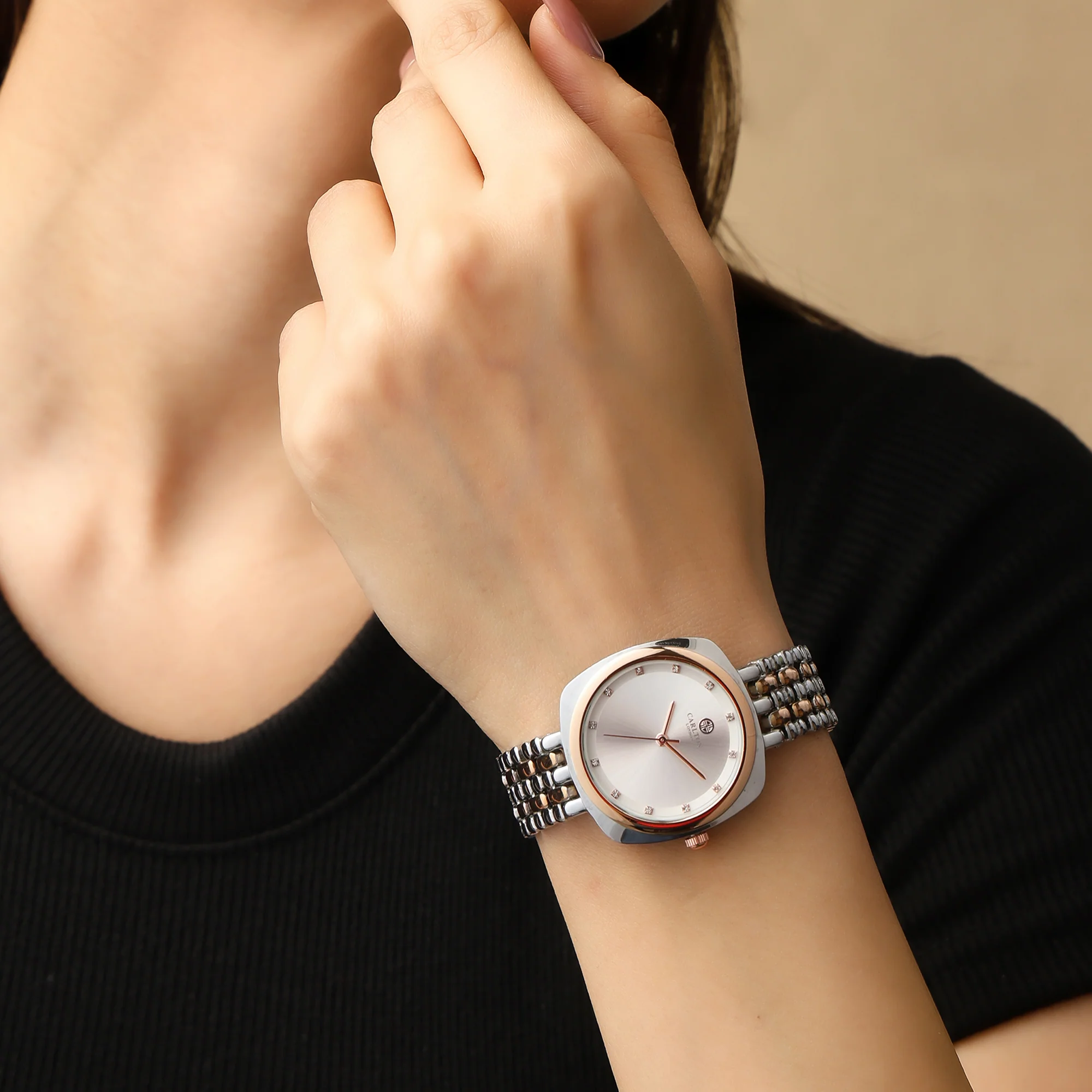 Carlton London Women Celeste Silver Analog Watch - CLW-CT-55 - Image 2