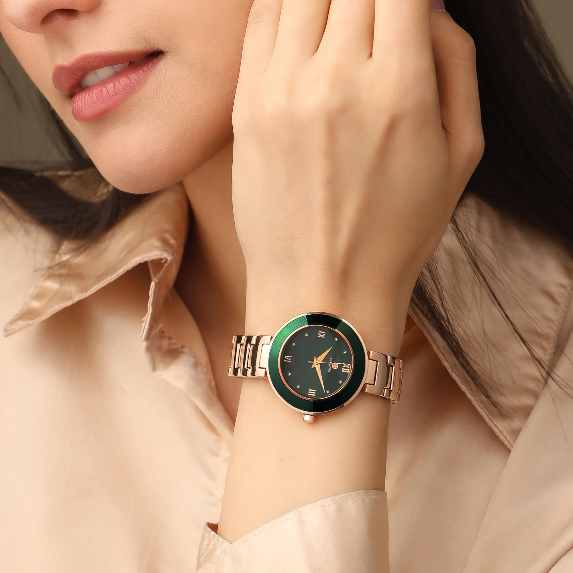 Carlton London Women Juliette Green Analog Watch - CLW-JT-RGN - Image 3