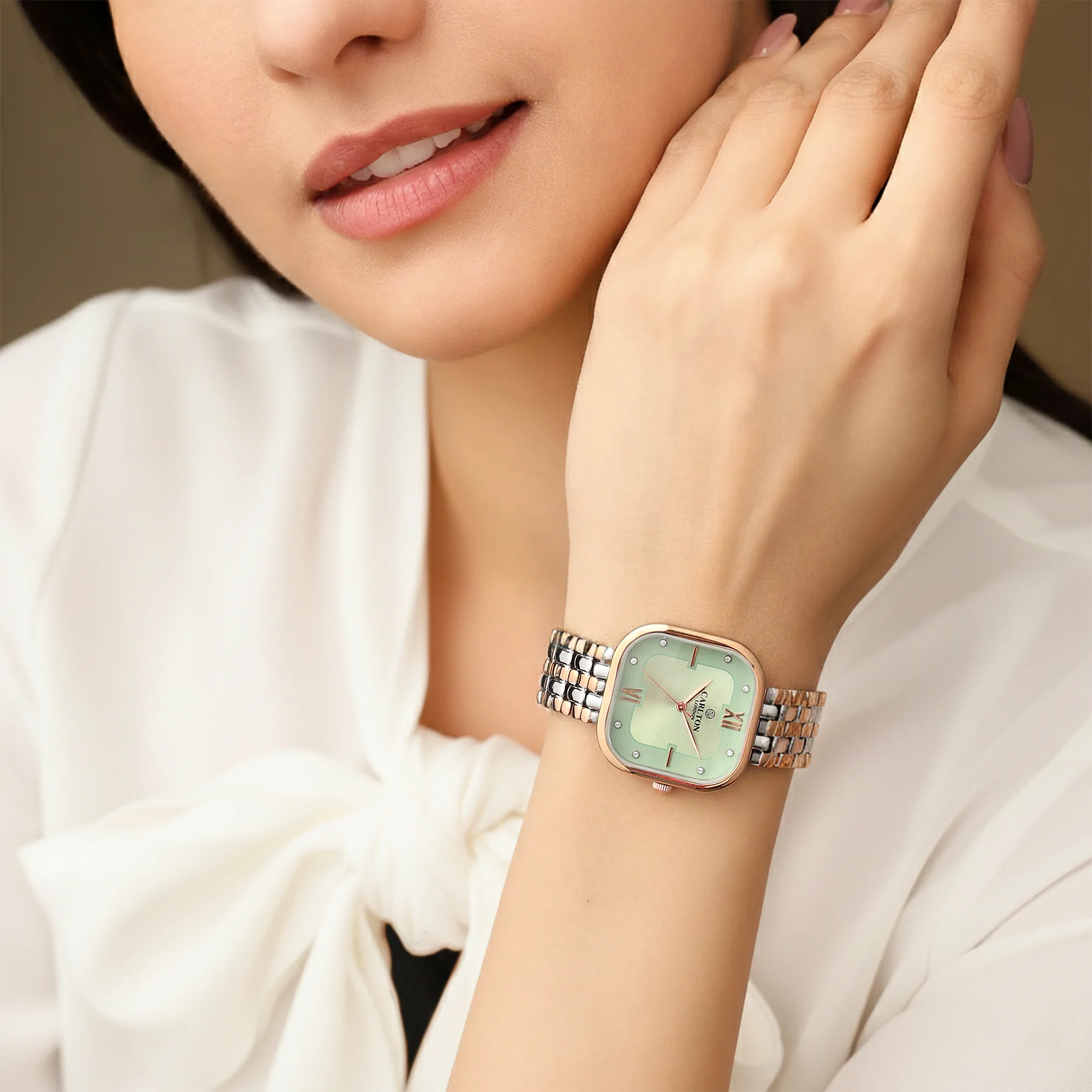 Chelsea: Women Mint Green Dial Stainless Steel Analog Watch - CLSSCLGRN - Image 5