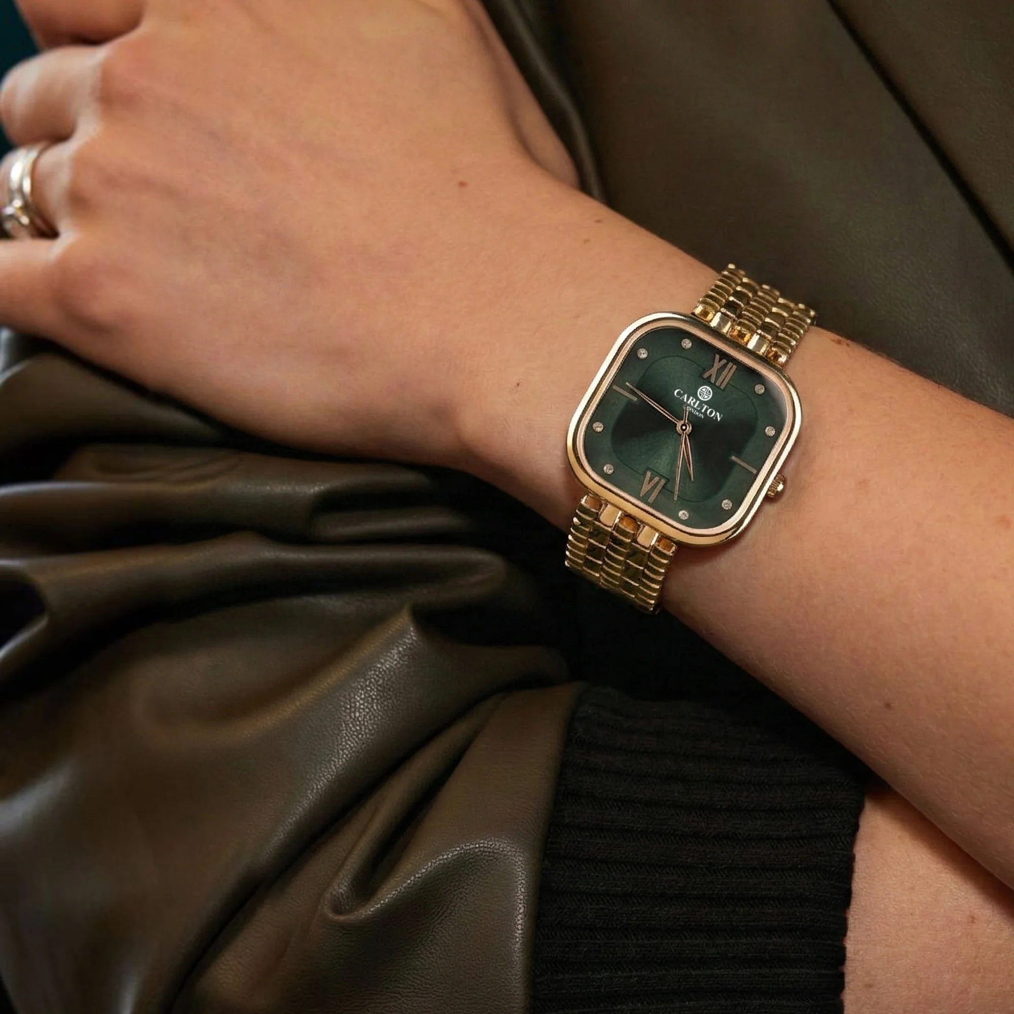 Chelsea: Women Rose Gold/Green Analog Watch - CLSSCDGRN - Image 5