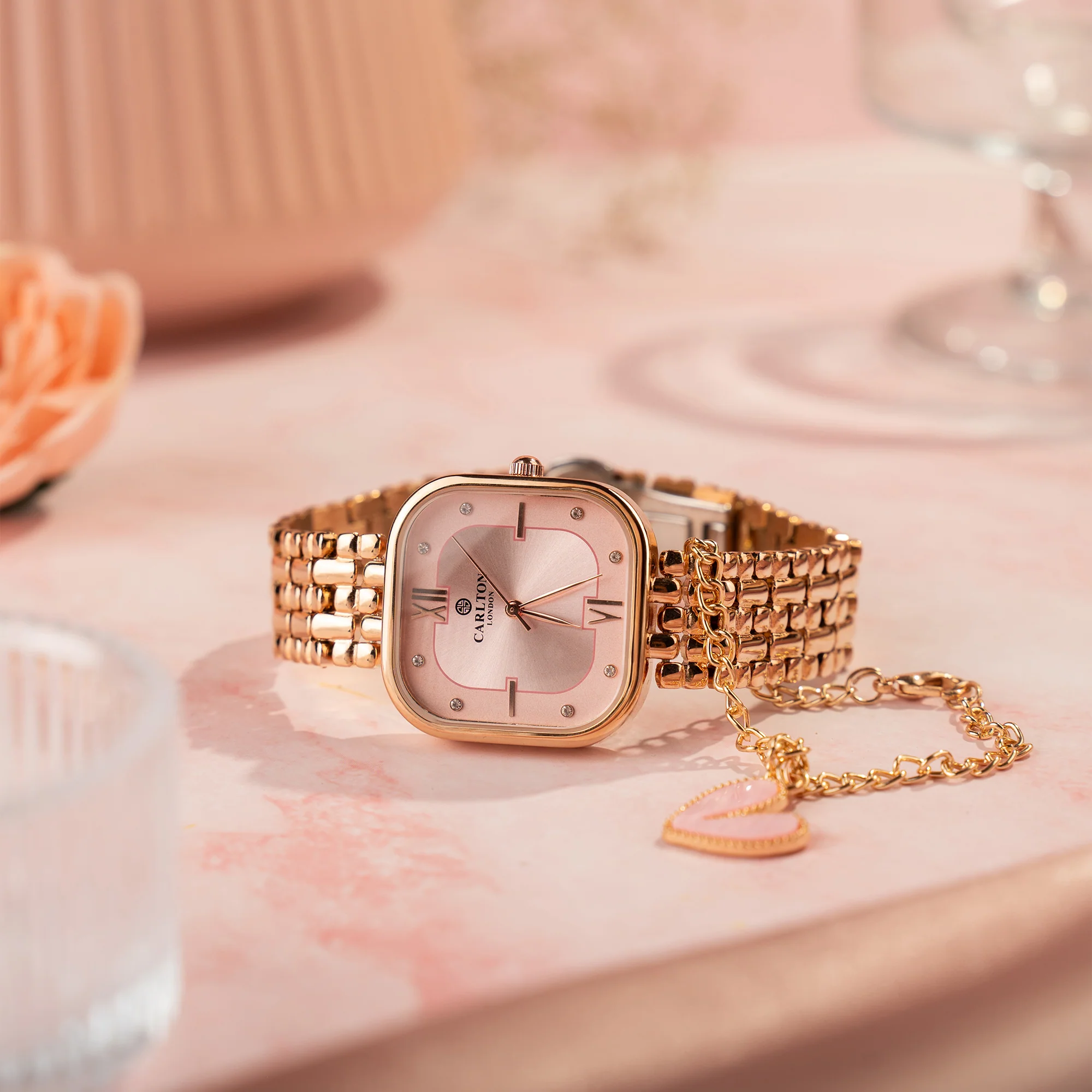 Chelsea: Women Rose Gold/Pink Stainless Steel Analog Watch - CLSSCPNK - Image 2