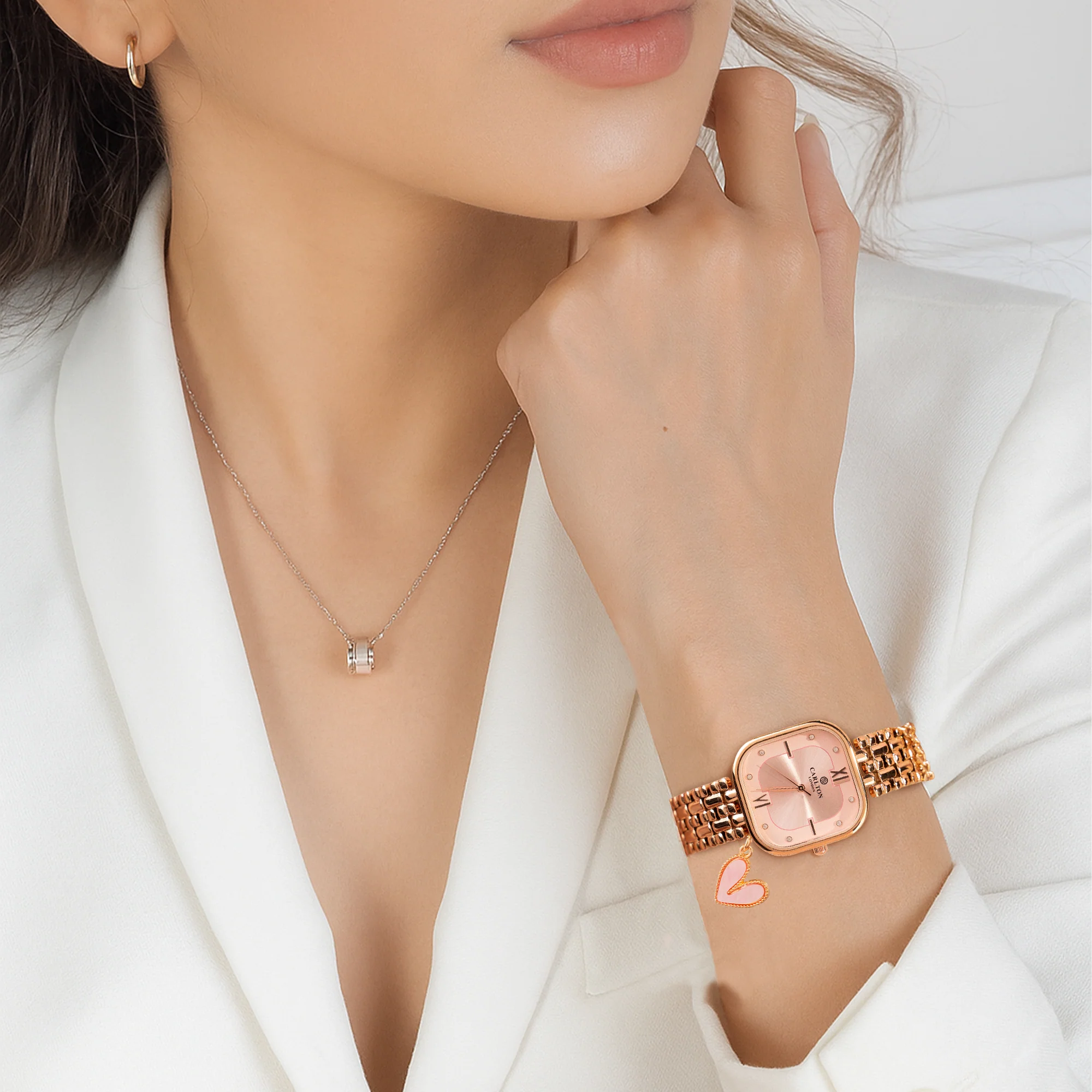 Chelsea: Women Rose Gold/Pink Stainless Steel Analog Watch - CLSSCPNK - Image 5