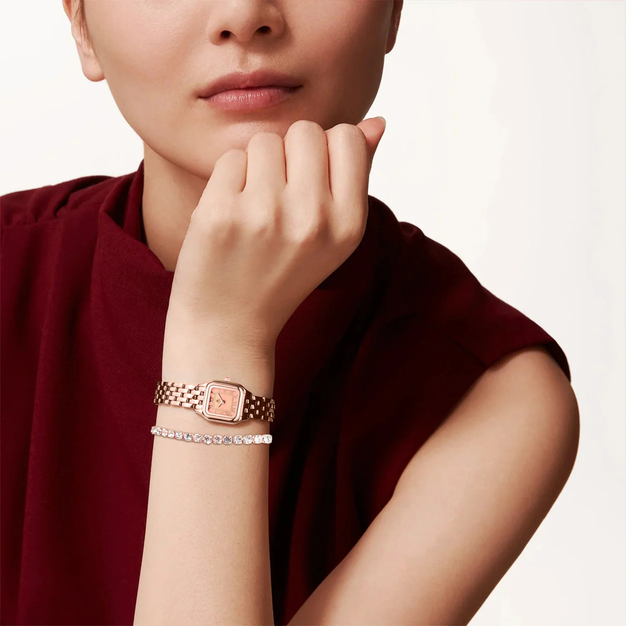 Chloe Mini Pink Women Analog Watch + Bracelet - CLWWS-03