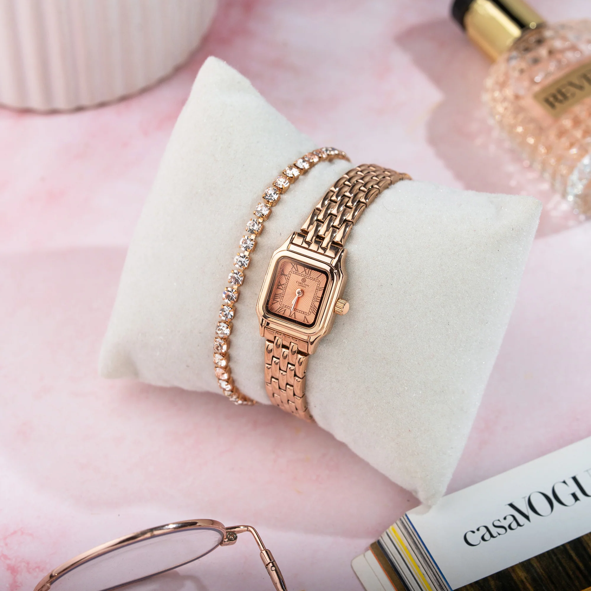 Chloe Mini Pink Women Analog Watch + Bracelet - CLWWS-03 - Image 2