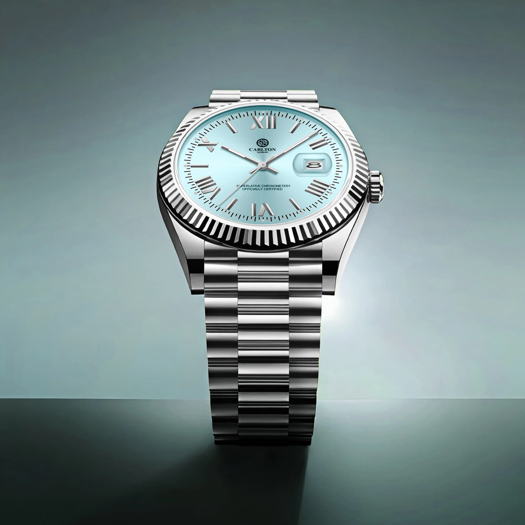 Charles Men Tiffany Blue Stainless Steel Analog Watch - CLRLM-003 - Image 3