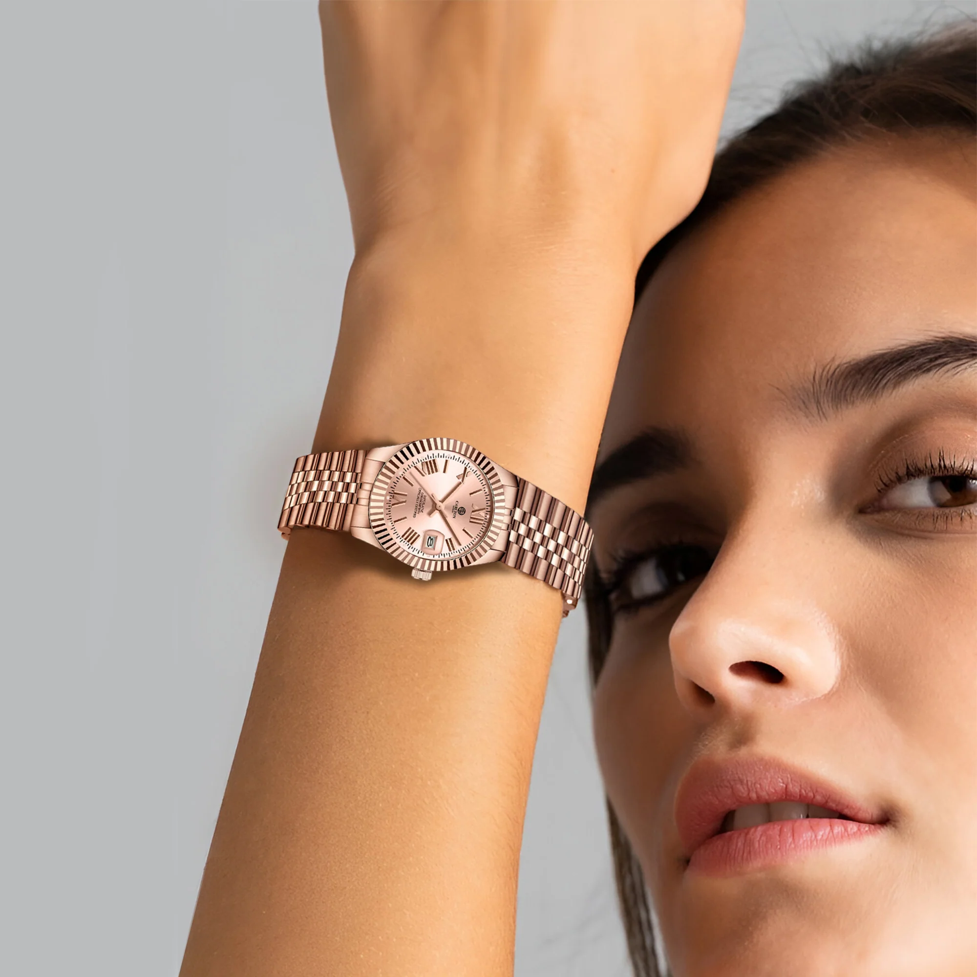 Harper: Mini Rose Gold Stainless Steel Women Analog Watch - CLRLW-002 - Image 3