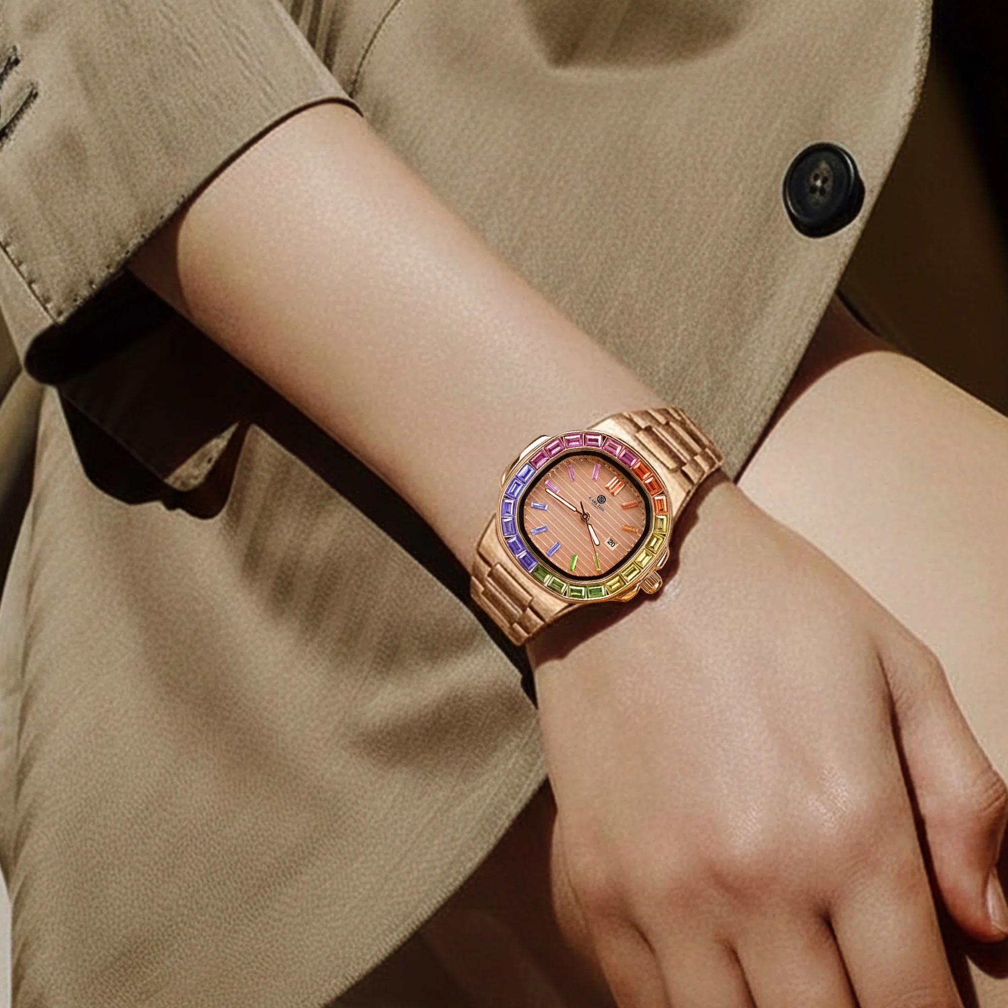 Grace: Women's Rainbow Multicolor Analog Watch CLDPP-004 - Image 4