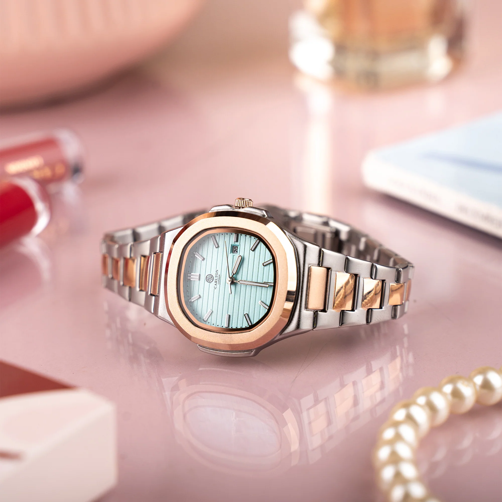 Grace: Women's Tiffany Blue Dial Analog Watch - CLDPP-003 - Image 5