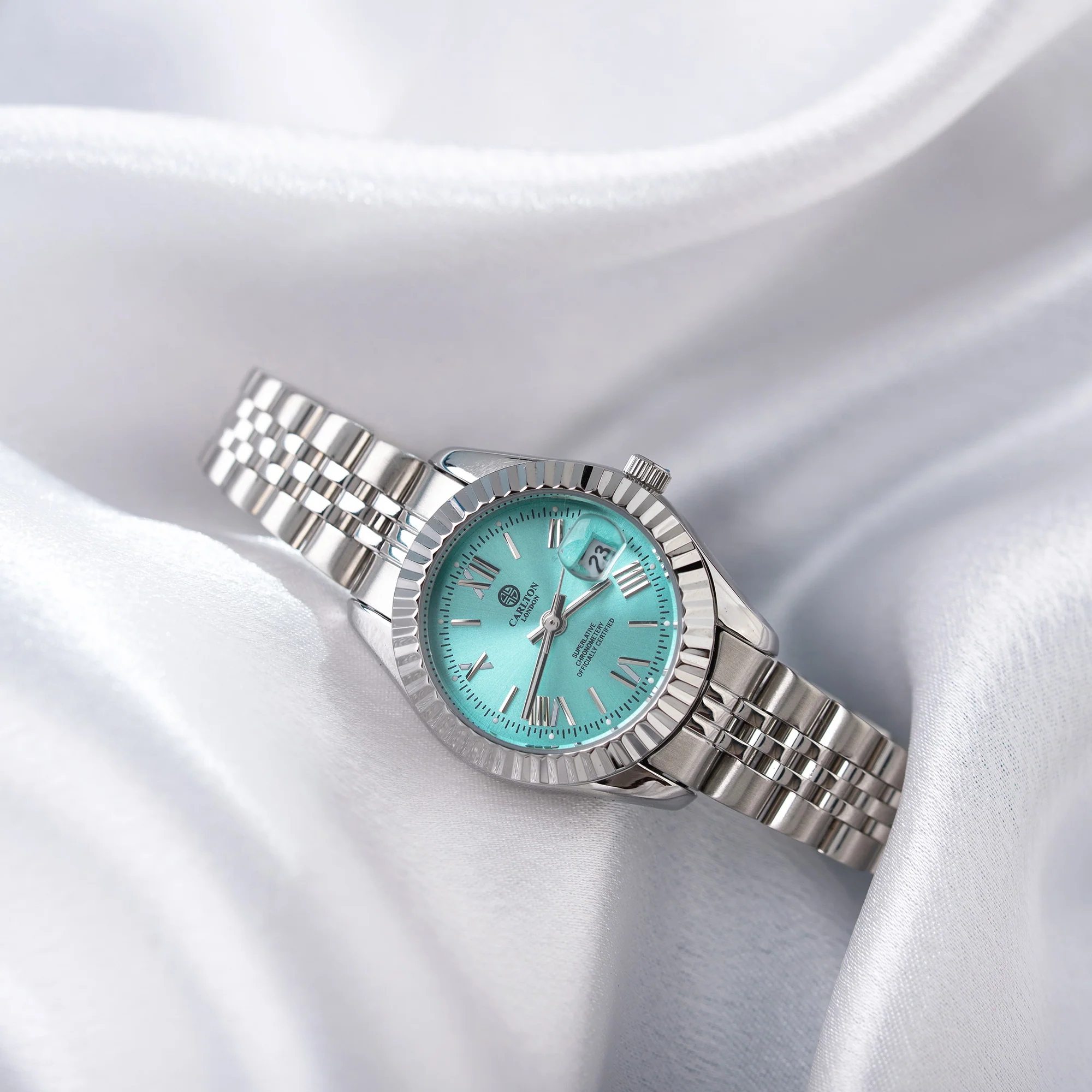 Harper: Mini Tiffany Blue Stainless Steel Women Analog Watch - CLRLW-005 - Image 3