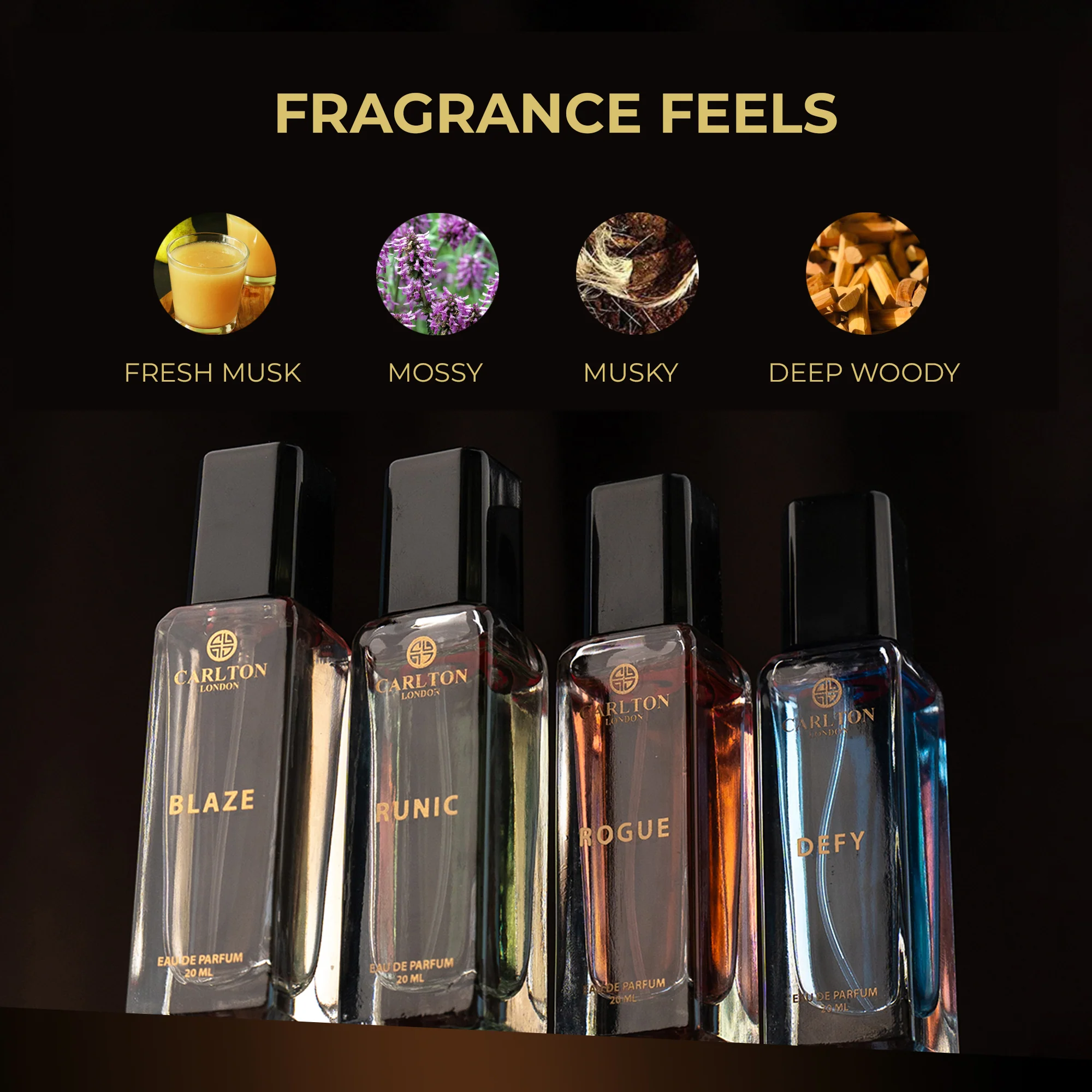 Iconic Mens Gift (Set of 4 EDP Perfumes) - 20 ml Each - CLPLG009 - Image 3