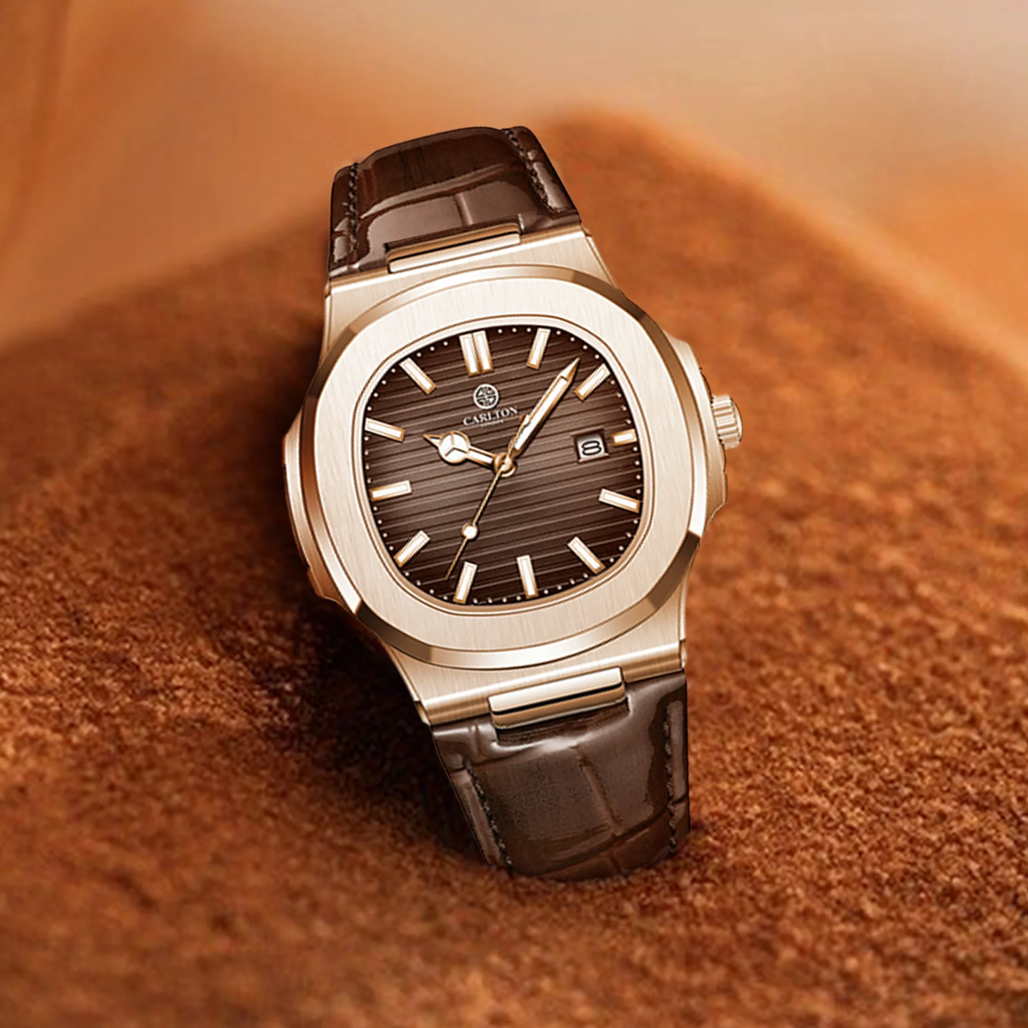 Jordan: Mens Brown Leather Analog Watch - CLJOR-002 - Image 7
