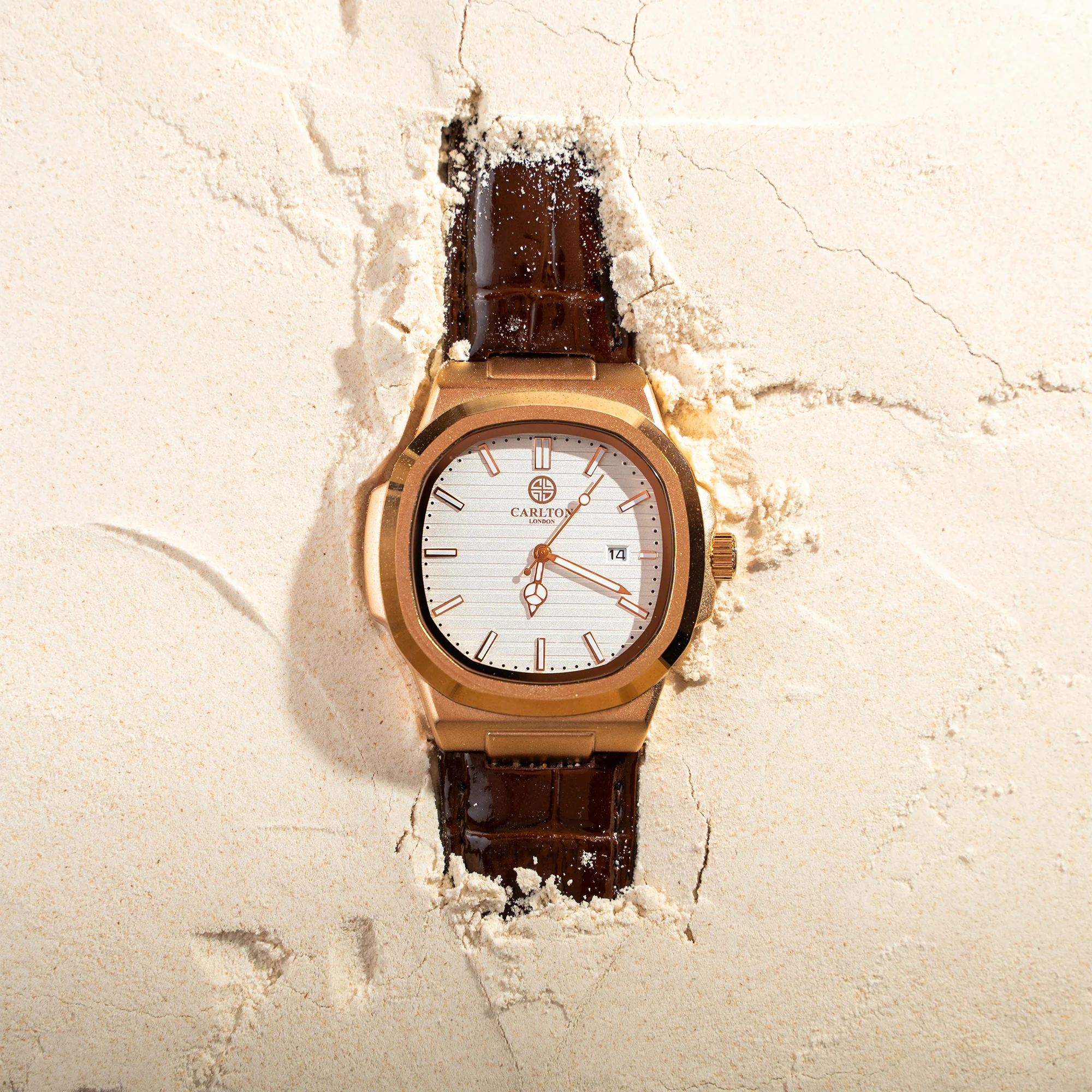 Jordan: Mens Brown/White Leather Analog Watch - CLLRGNM - Image 4
