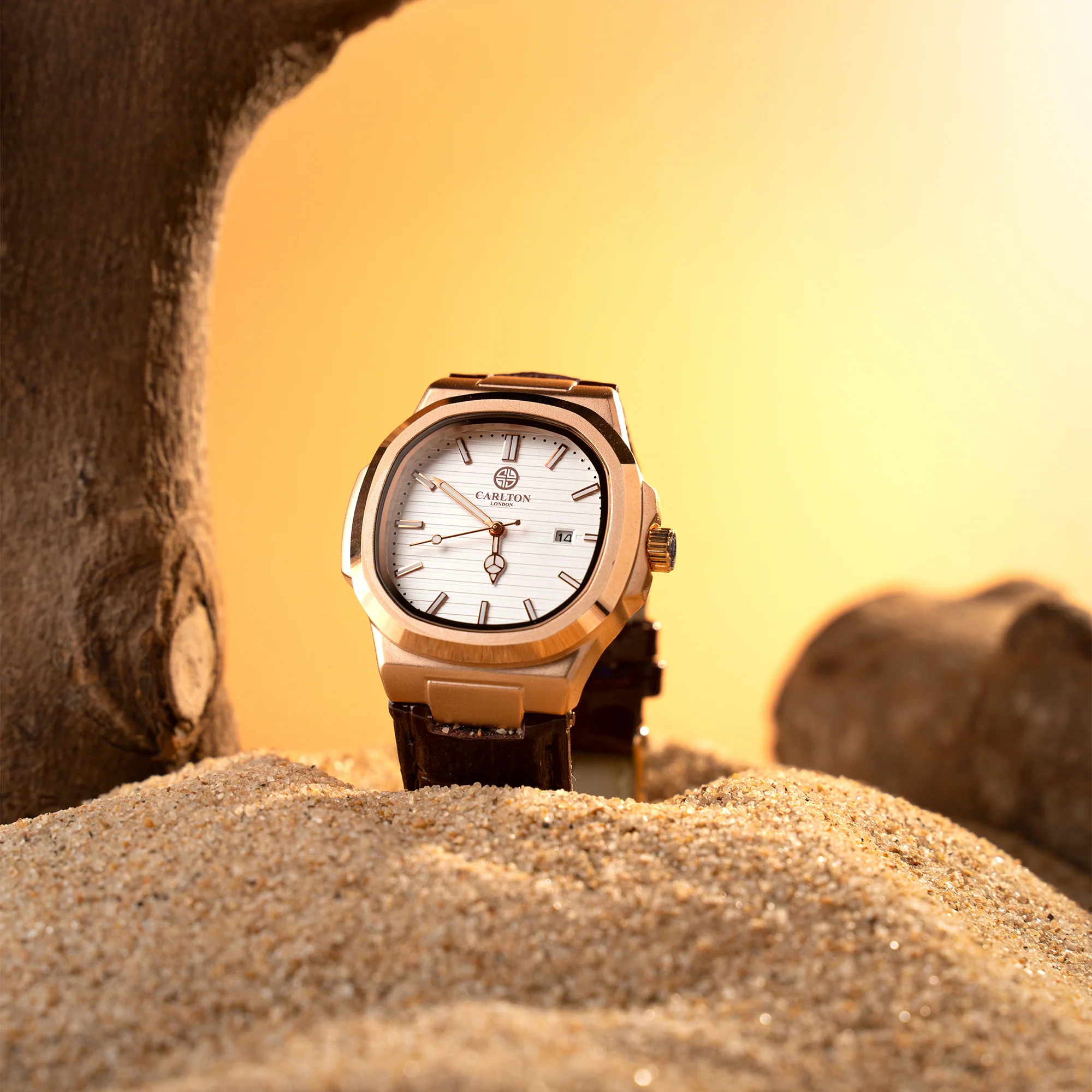 Jordan: Mens Brown/White Leather Analog Watch - CLLRGNM - Image 5