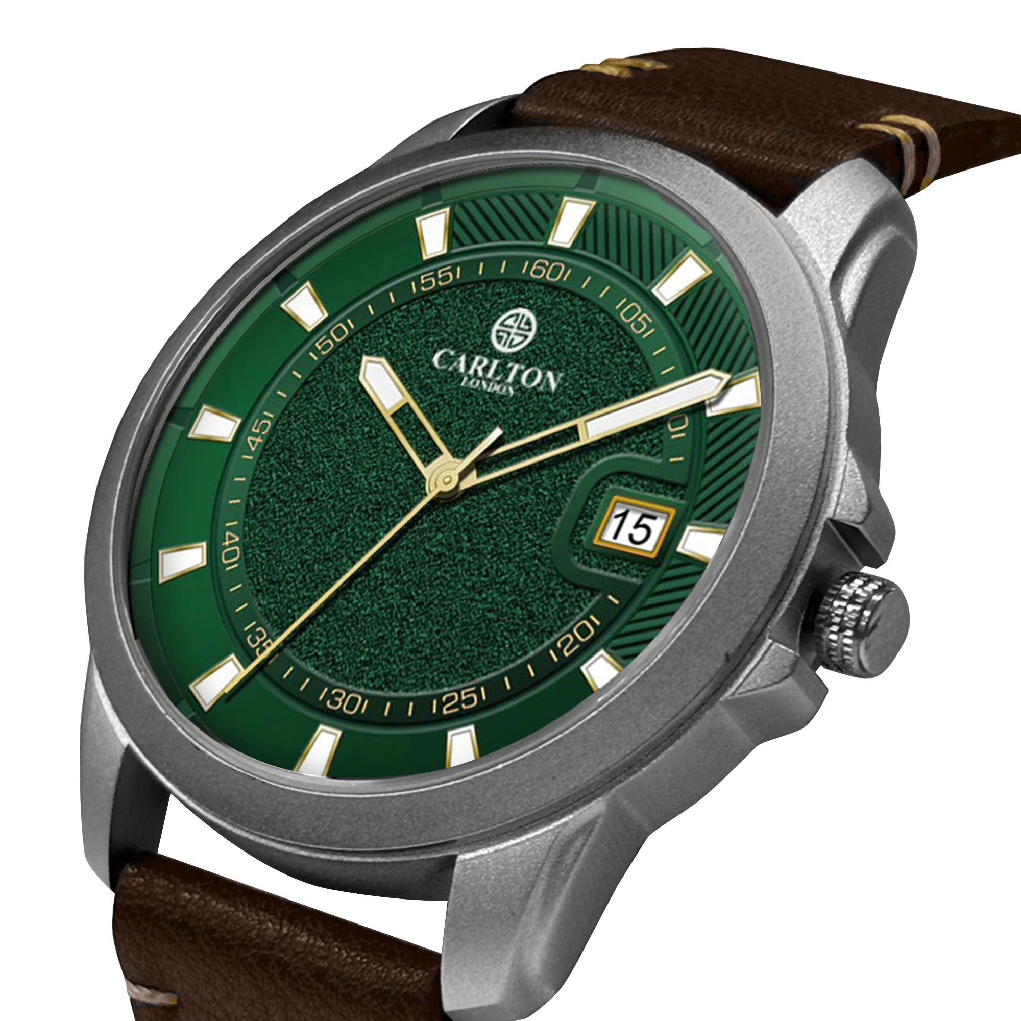 Duke Men Green/Brown Leather Analog Watch - CLLSGRN - Image 2
