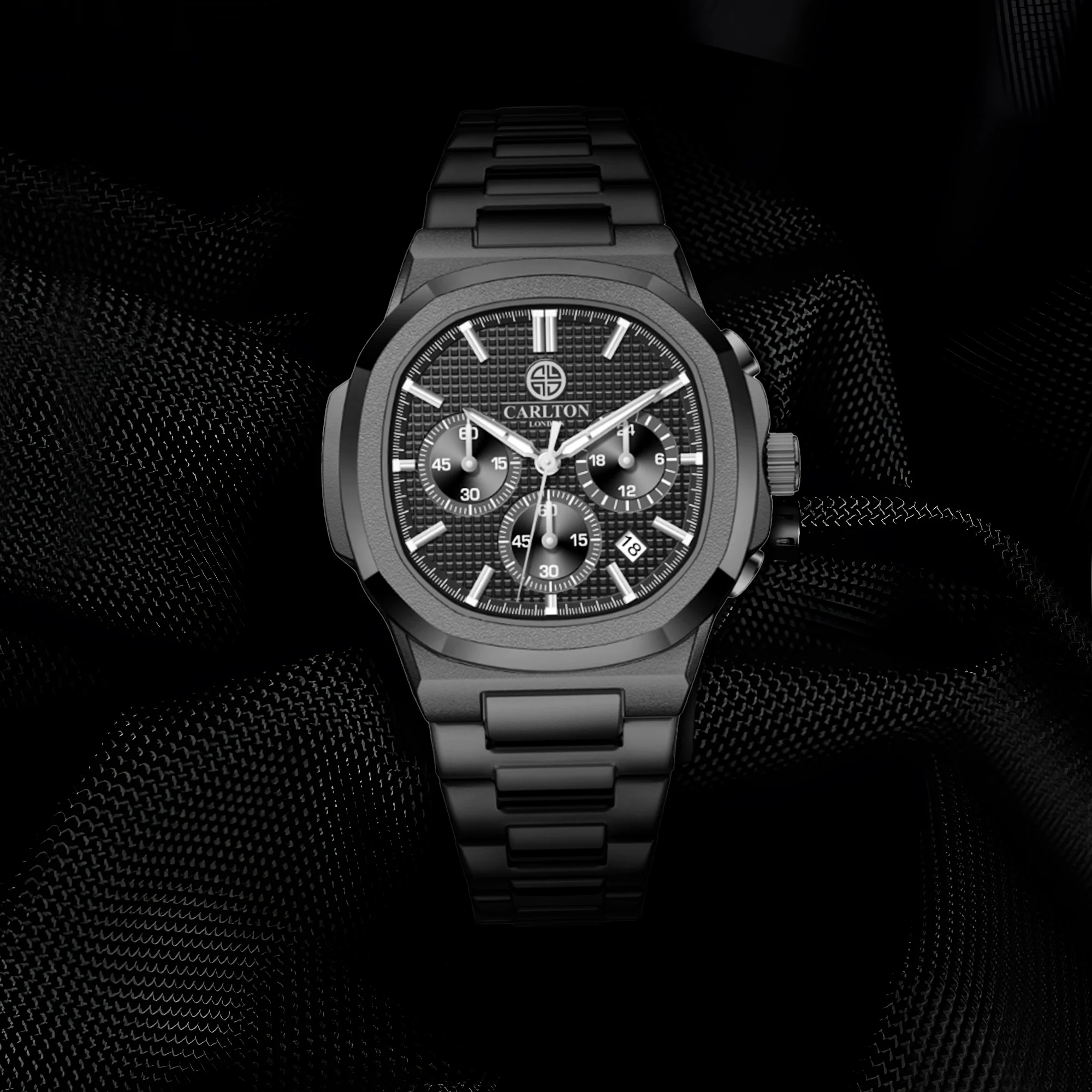 Parker: Men's All-Black Analog Watch - CLSDBLKM - Image 4