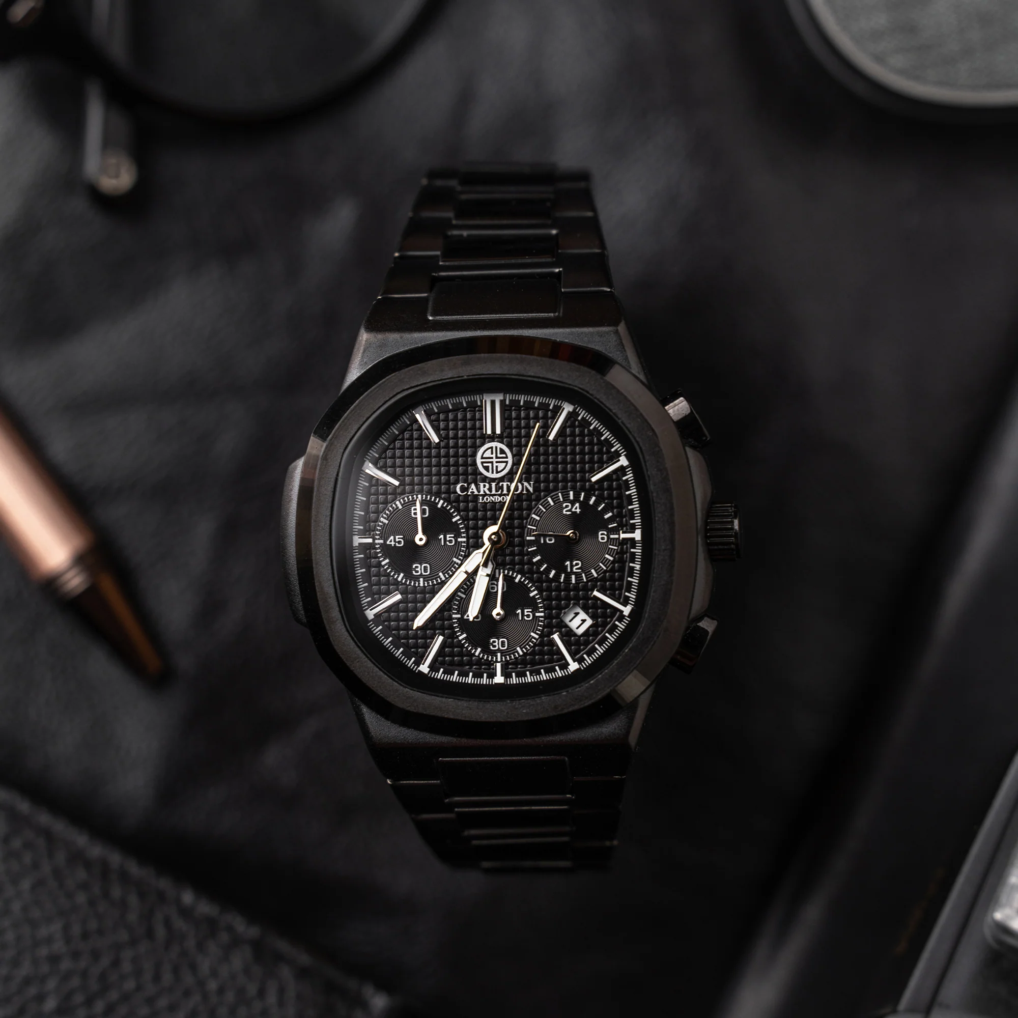 Parker: Men's All-Black Analog Watch - CLSDBLKM - Image 6